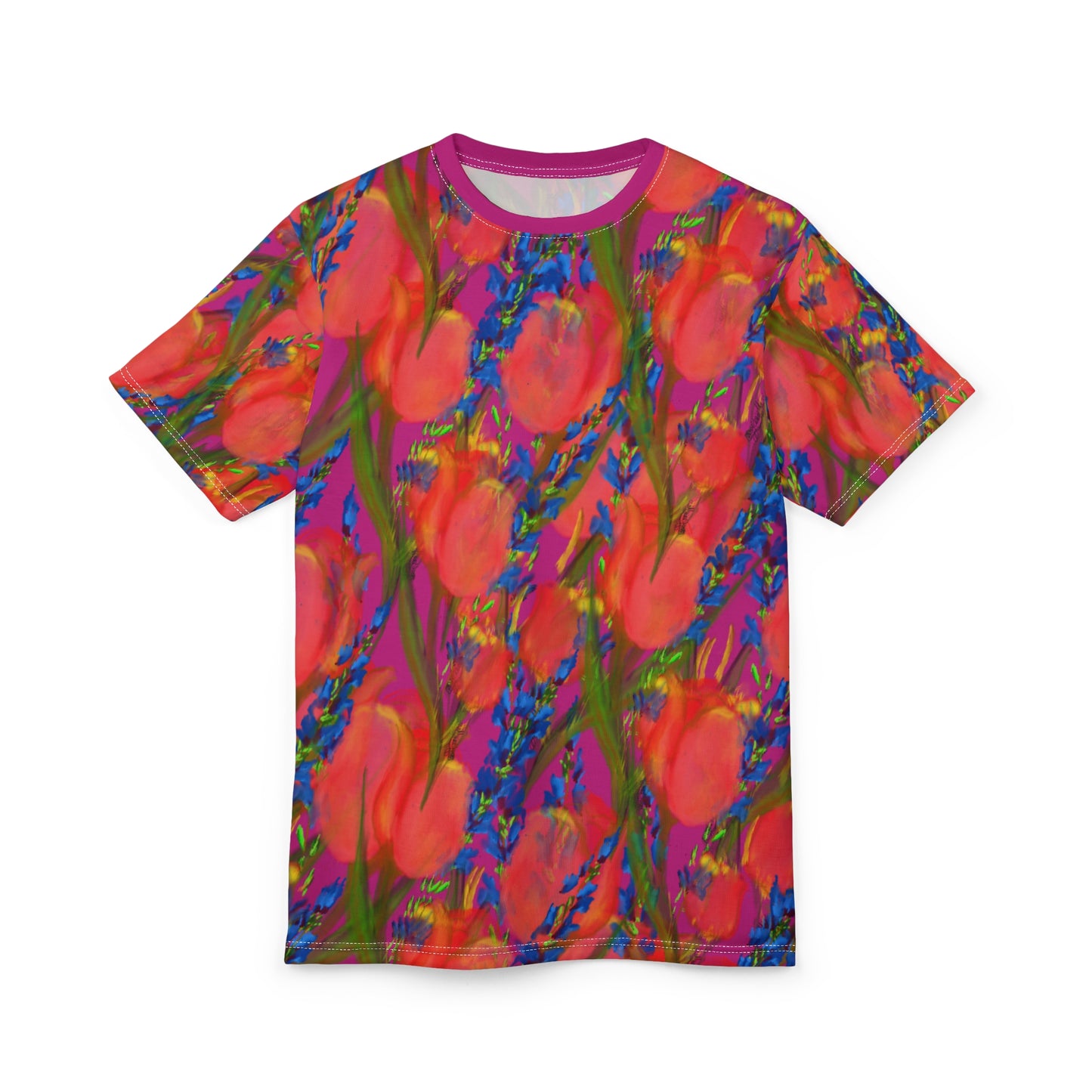 Vibrant Tulips Unisex Cut & Sew Tee – Perfect for Spring Celebrations
