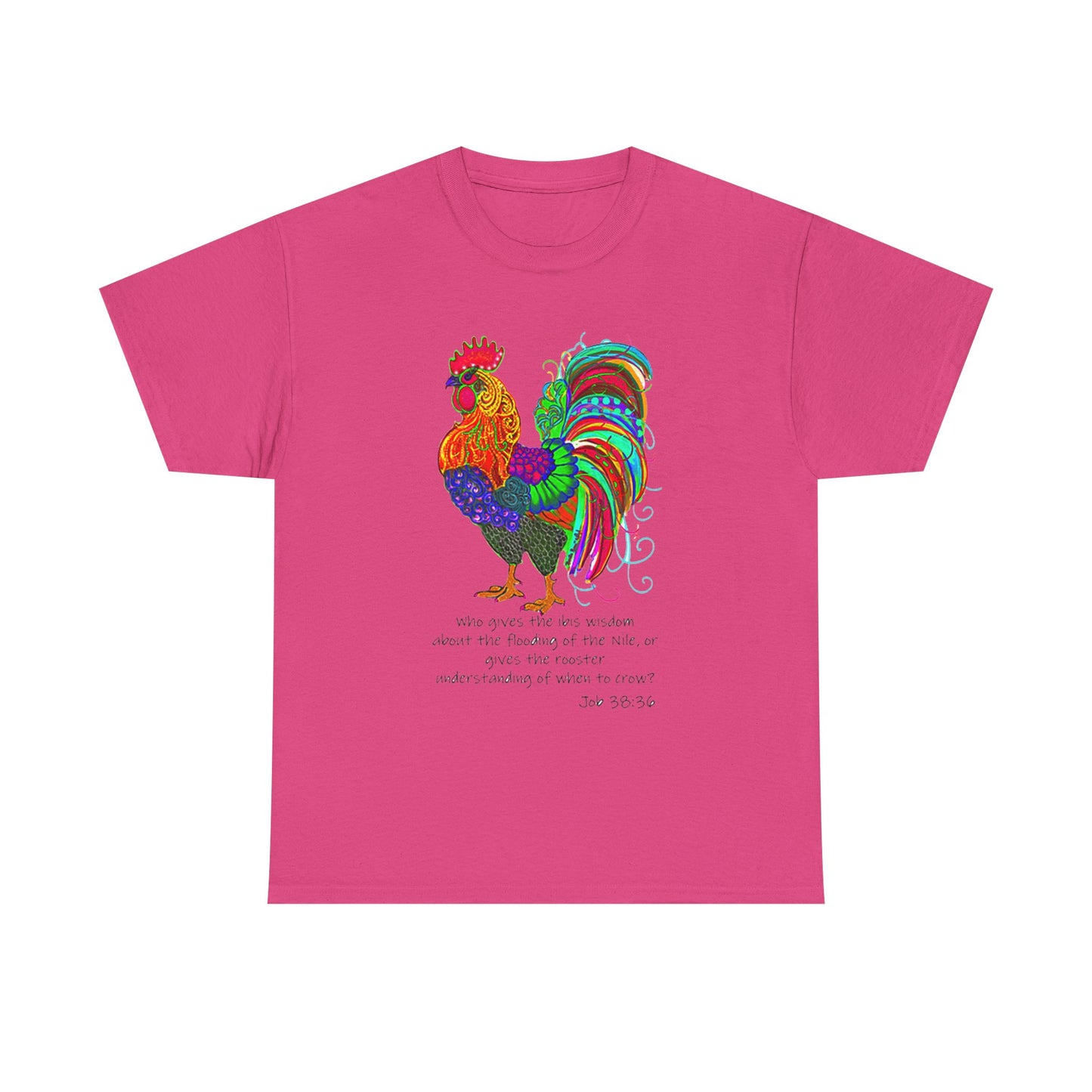 Colorful Rooster Unisex Heavy Cotton Tee - Inspirational Design for Everyday Wear