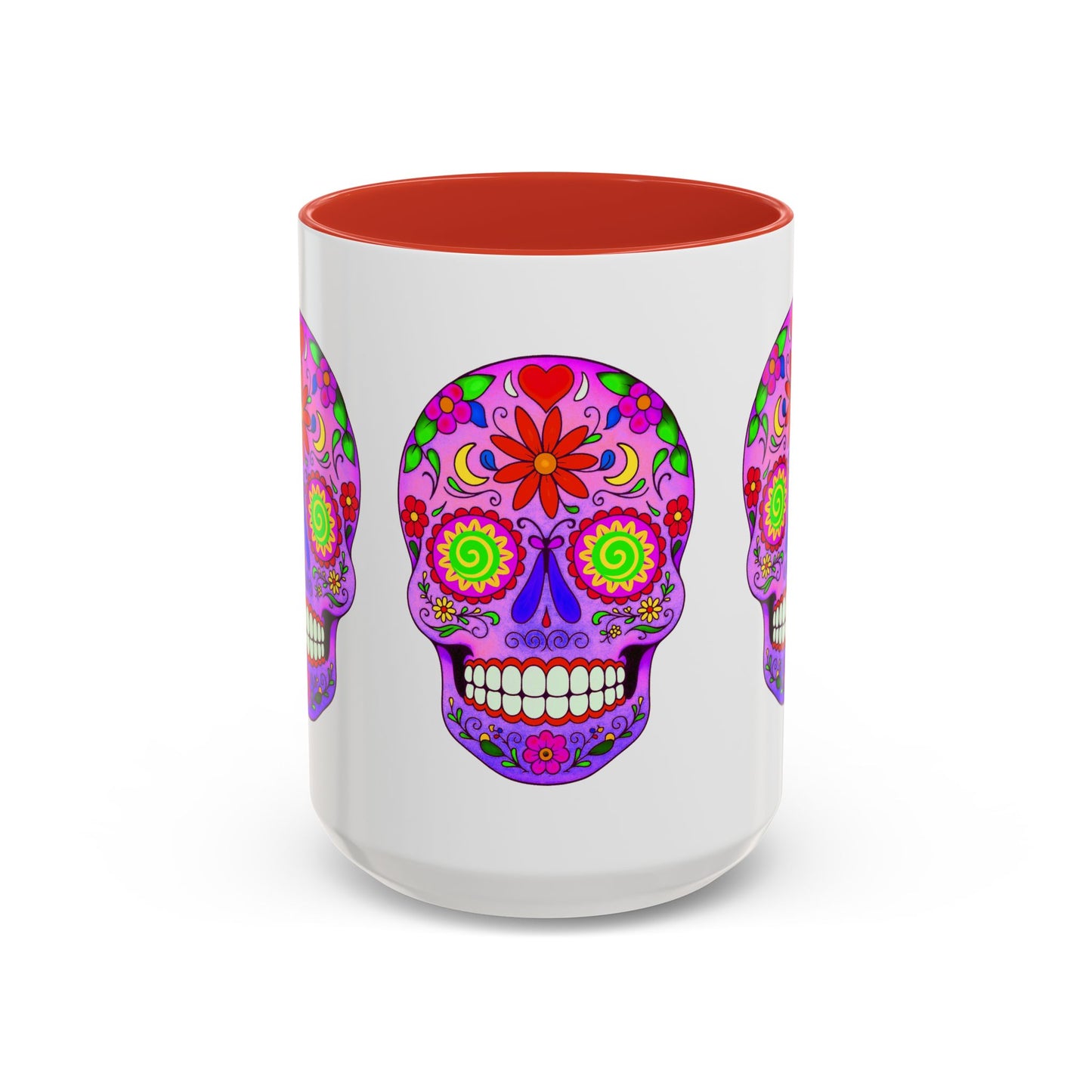 Colorful Sugar Skull Coffee Mug - 11 & 15 oz - Perfect for Day of the Dead Celebrations!