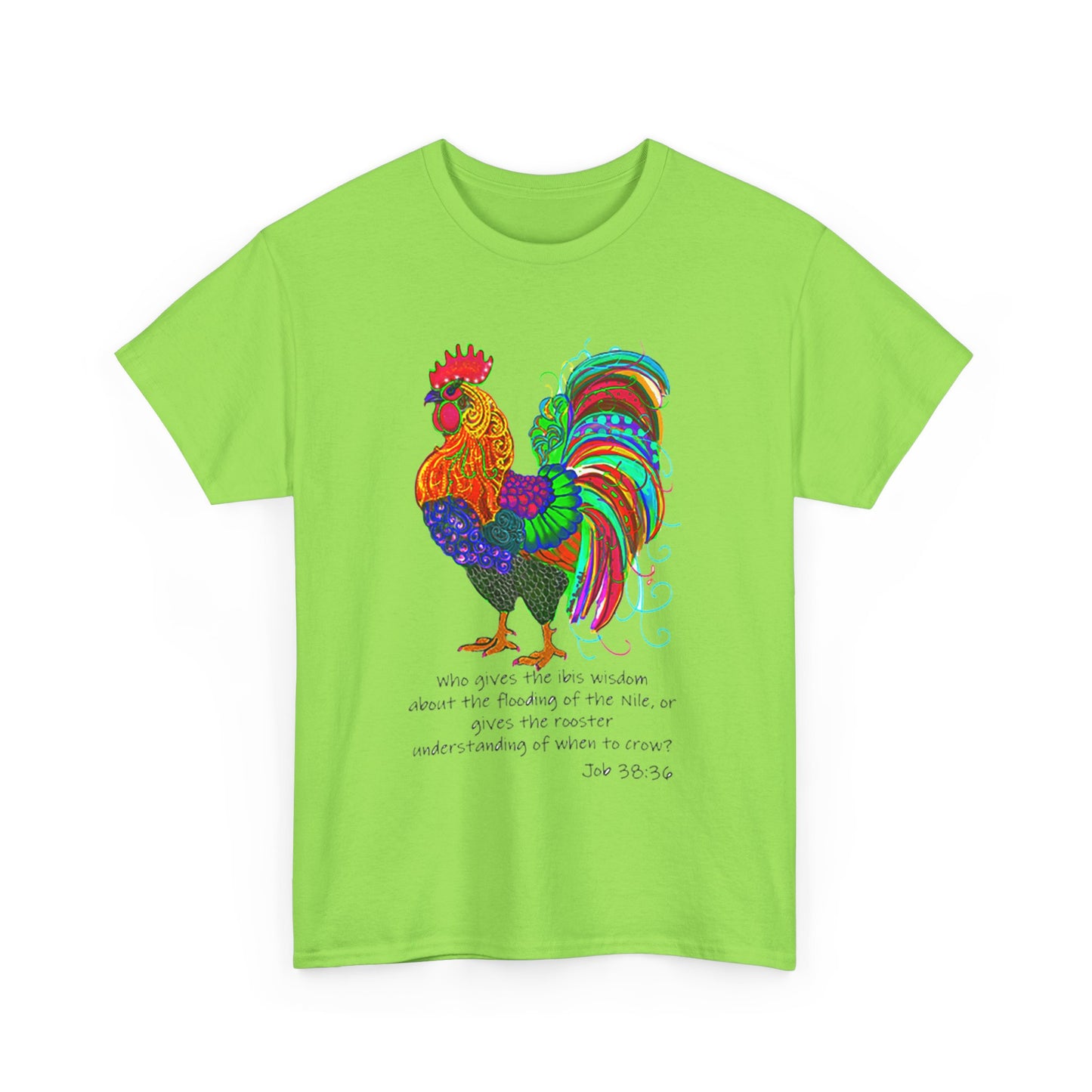 Colorful Rooster Unisex Heavy Cotton Tee - Inspirational Design for Everyday Wear
