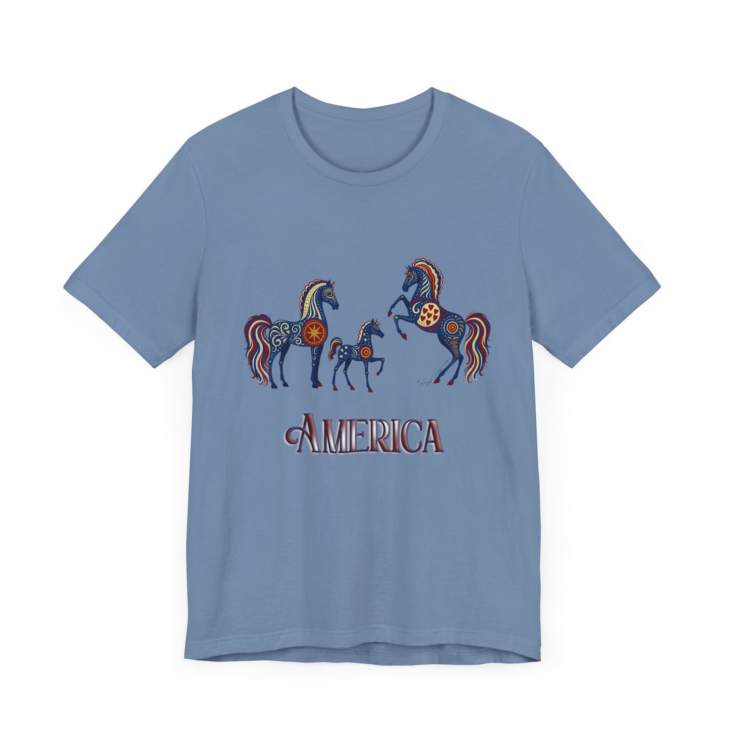 USA Patriot's Horse Tee, Unisex Equestrian Gift, Nature Lover Apparel, Vintage Style T-Shirt