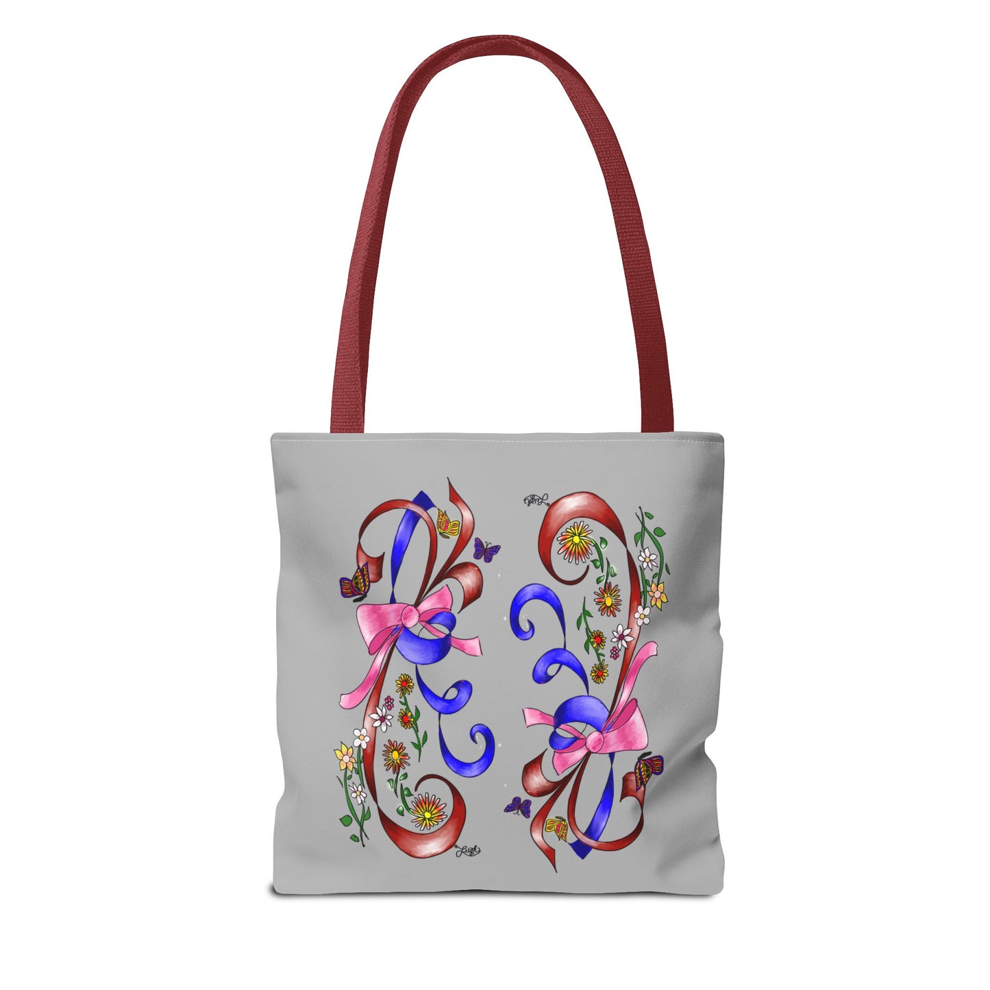 Garden Ribbons Tote Bag with Ribbon Design, Stylish Shopping Bag, Personalized Gifts, Market Tote, Eco-Friendly Carryall