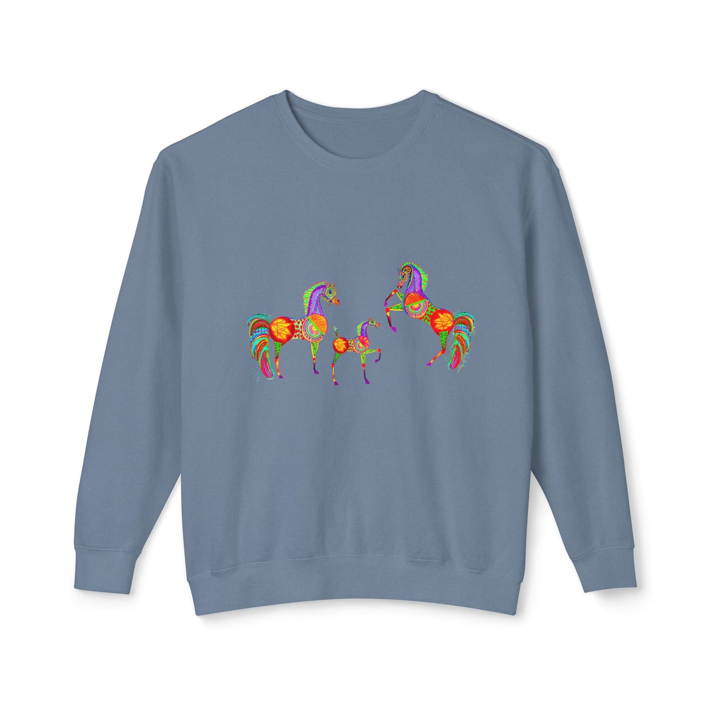 Colorful Arabian Horses Sweatshirt for Animal Lovers