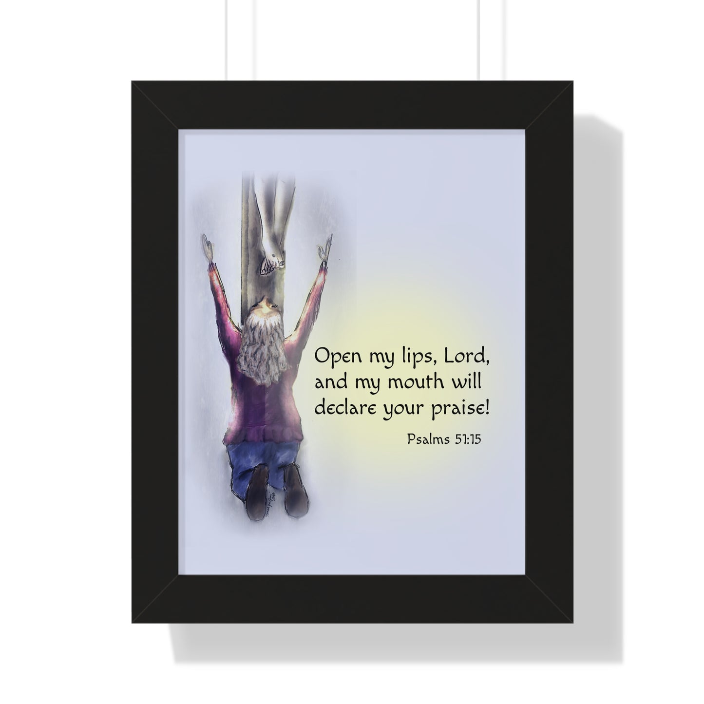 Only You, Jesus - Inspirational Poster, Faith Decor, Christian Wall Art, Home Blessing Gift, Religious Gift, Psalm 51:15, Uplifting Design