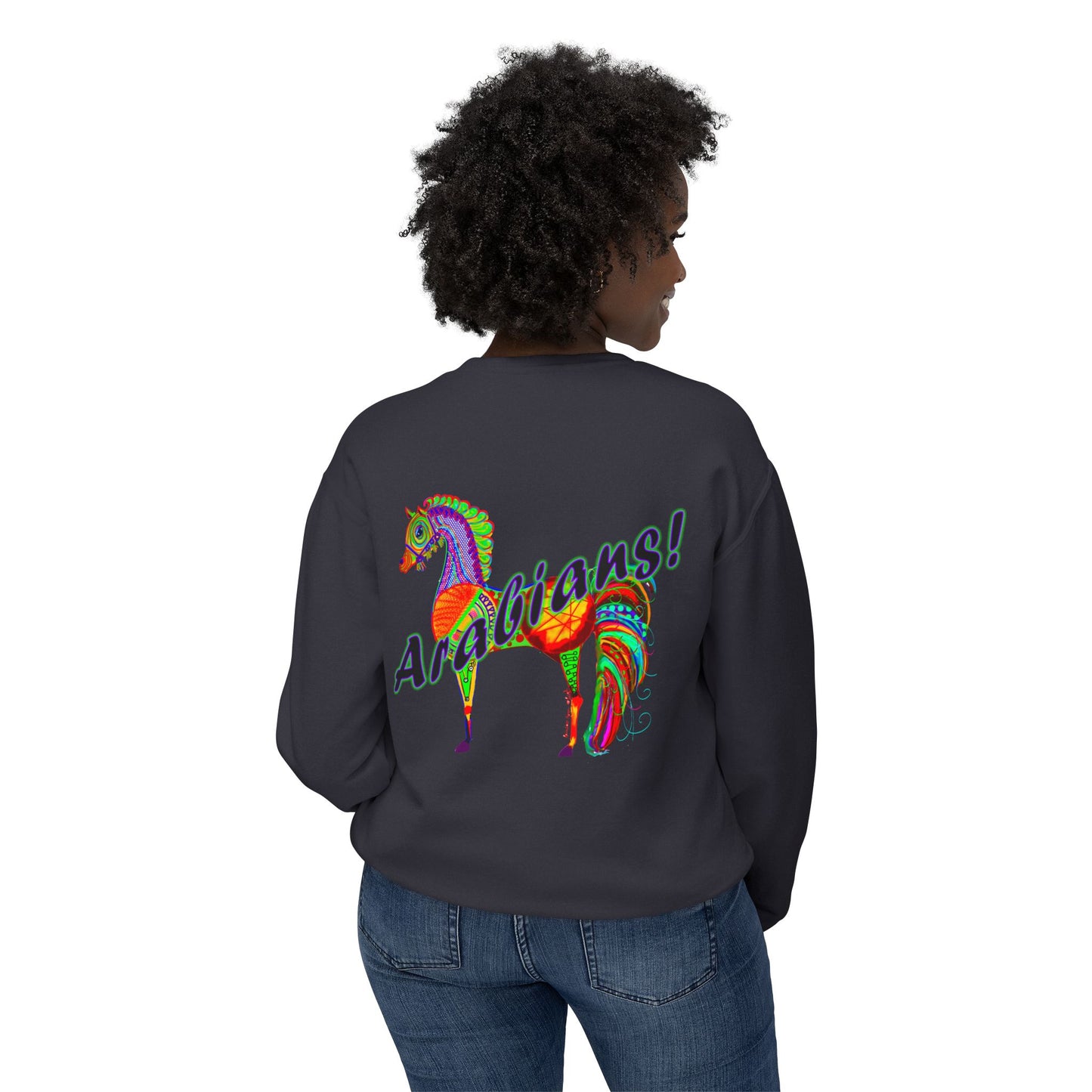 Colorful Arabian Horses Sweatshirt for Animal Lovers