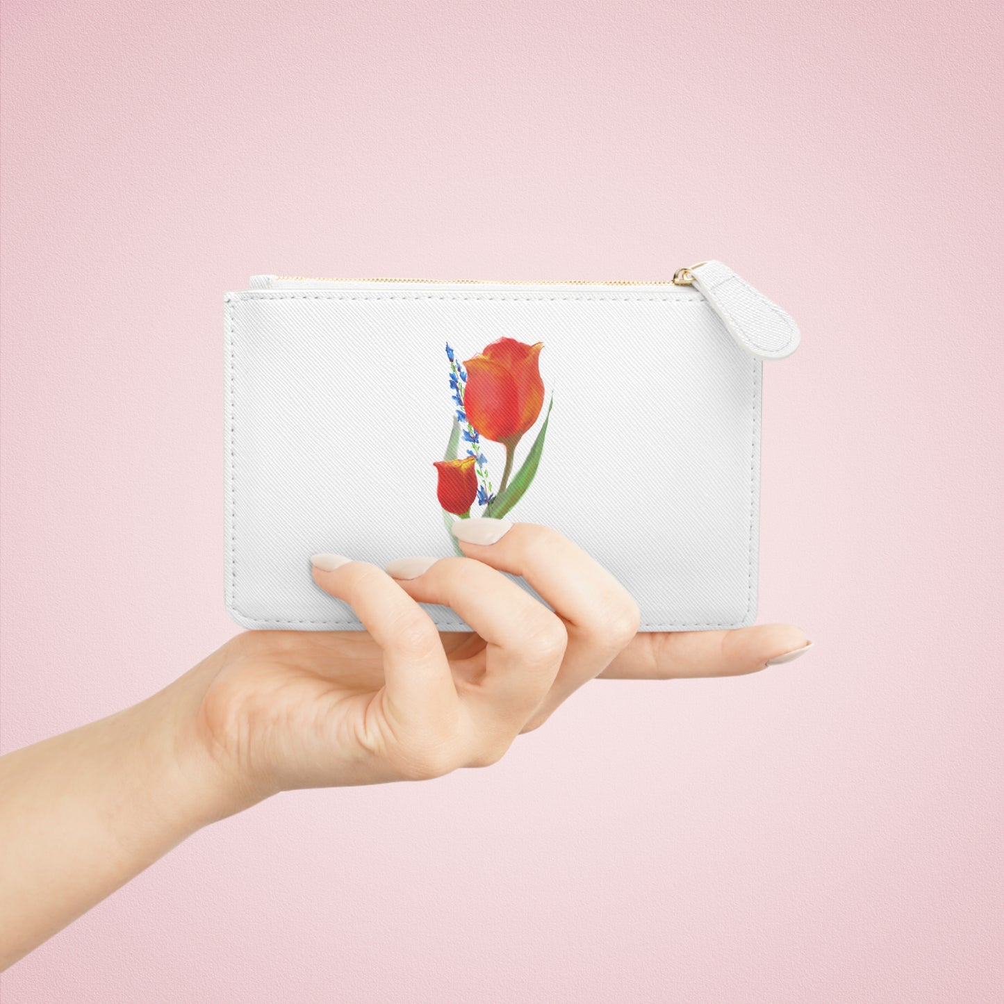 Tulips and Dragons Mini Clutch Bag - Tulip Design for Spring Events