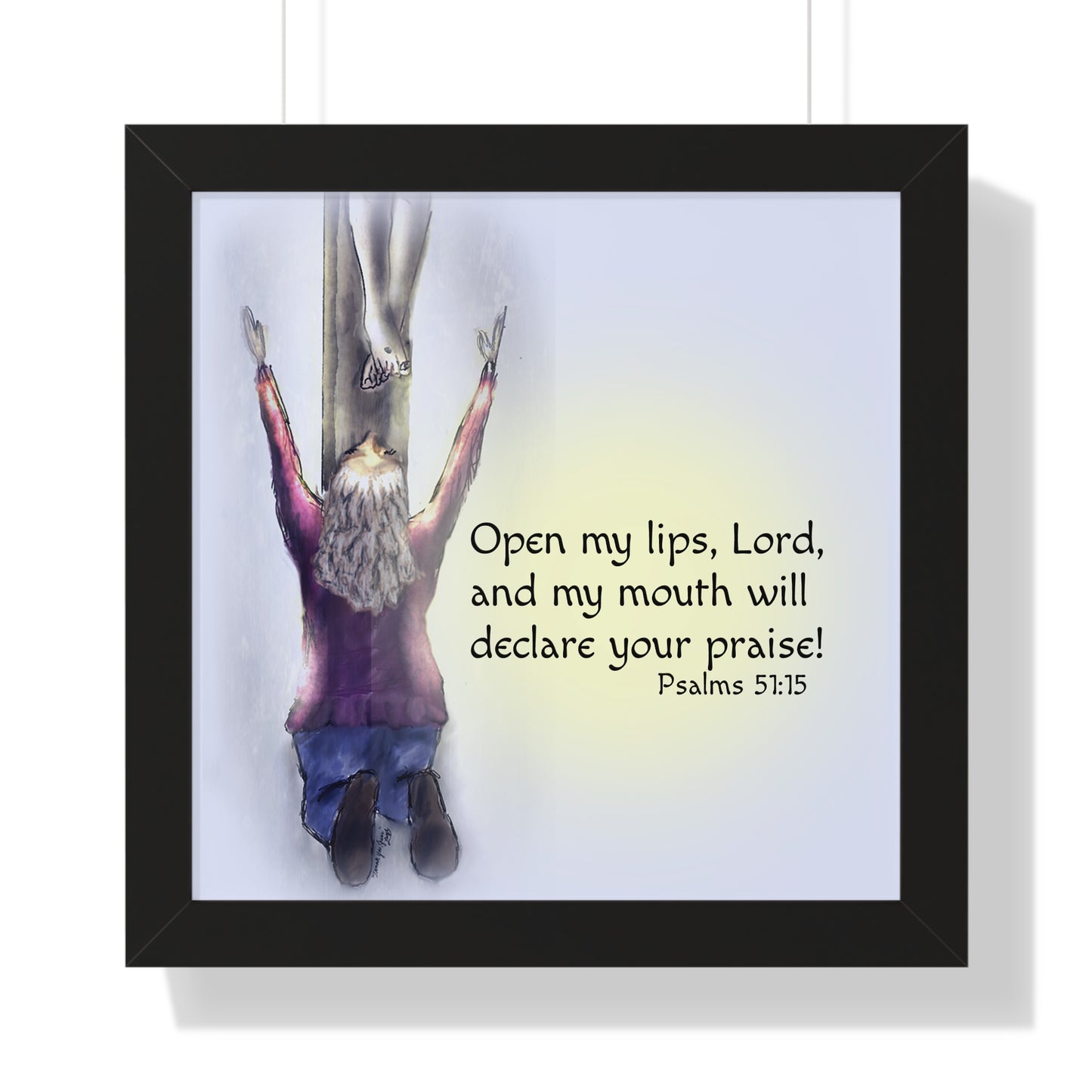 Only You, Jesus - Inspirational Poster, Faith Decor, Christian Wall Art, Home Blessing Gift, Religious Gift, Psalm 51:15, Uplifting Design