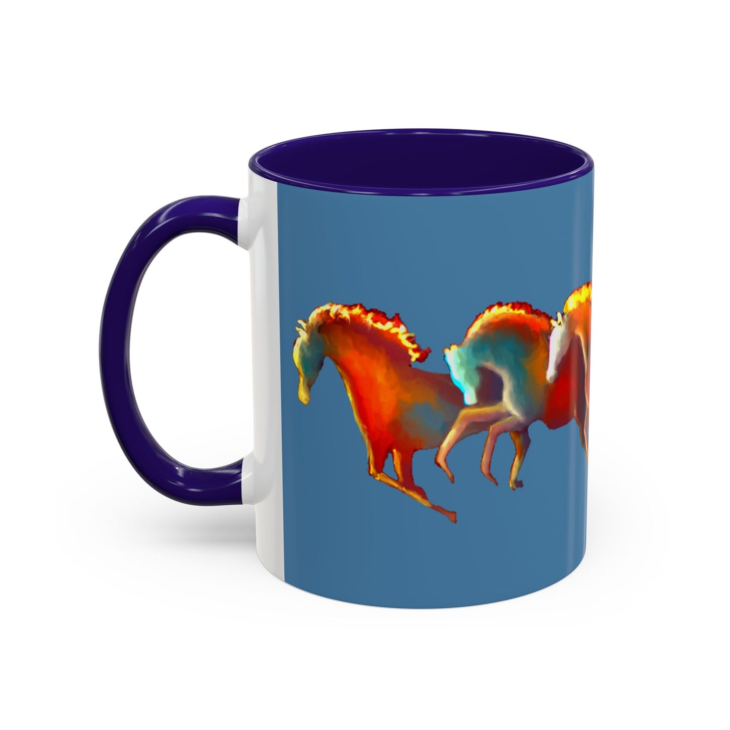 Dawn Treaders of the Southwest Art Mug - Vibrant 11oz & 15oz Coffee Cup for Horse Lovers