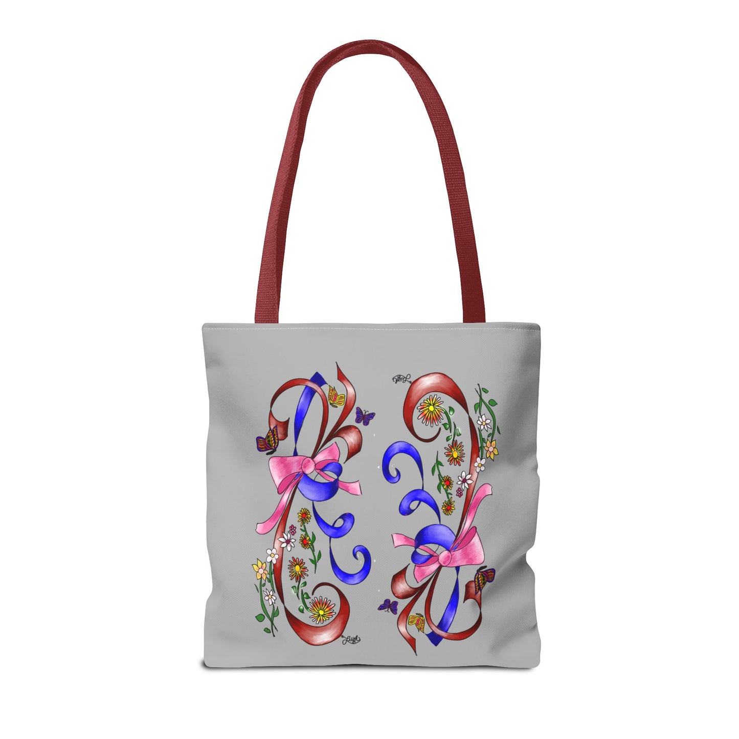 Garden Ribbons Tote Bag with Ribbon Design, Stylish Shopping Bag, Personalized Gifts, Market Tote, Eco-Friendly Carryall