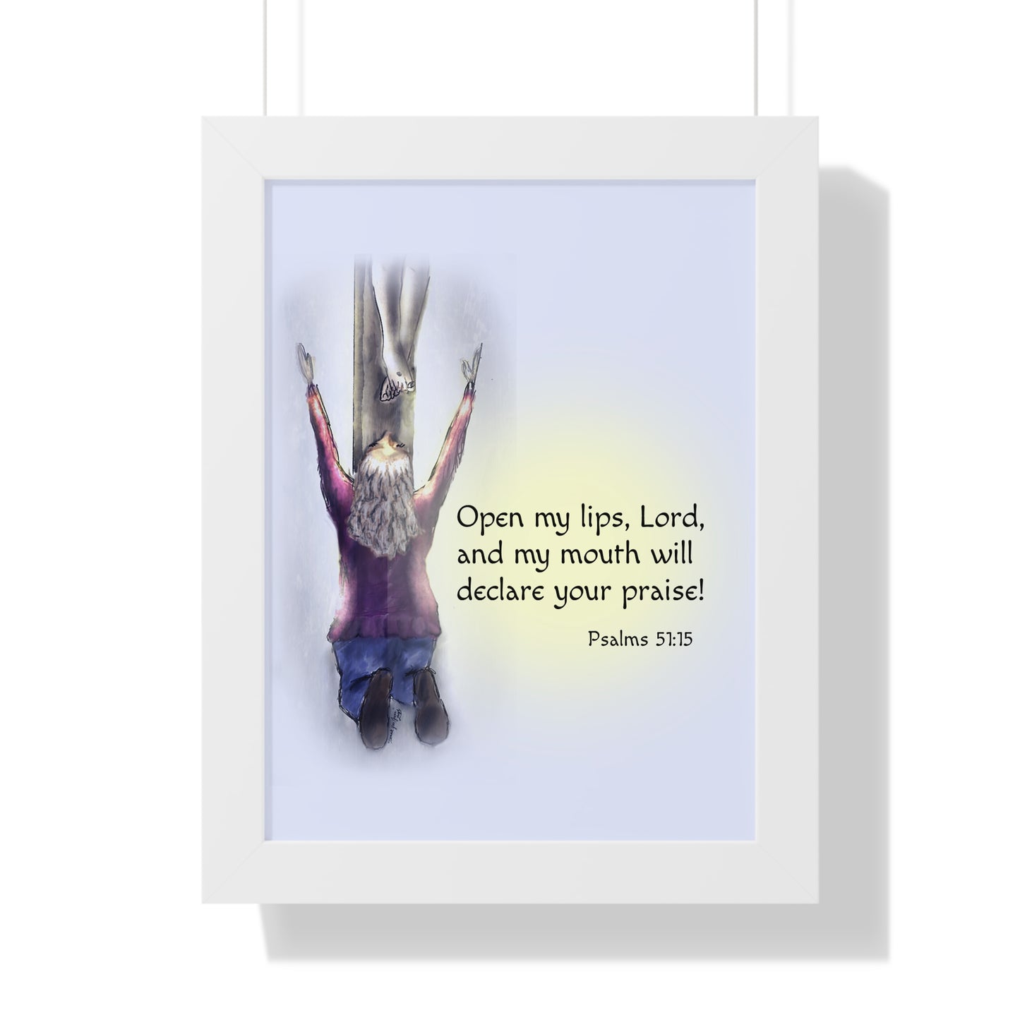 Only You, Jesus - Inspirational Poster, Faith Decor, Christian Wall Art, Home Blessing Gift, Religious Gift, Psalm 51:15, Uplifting Design