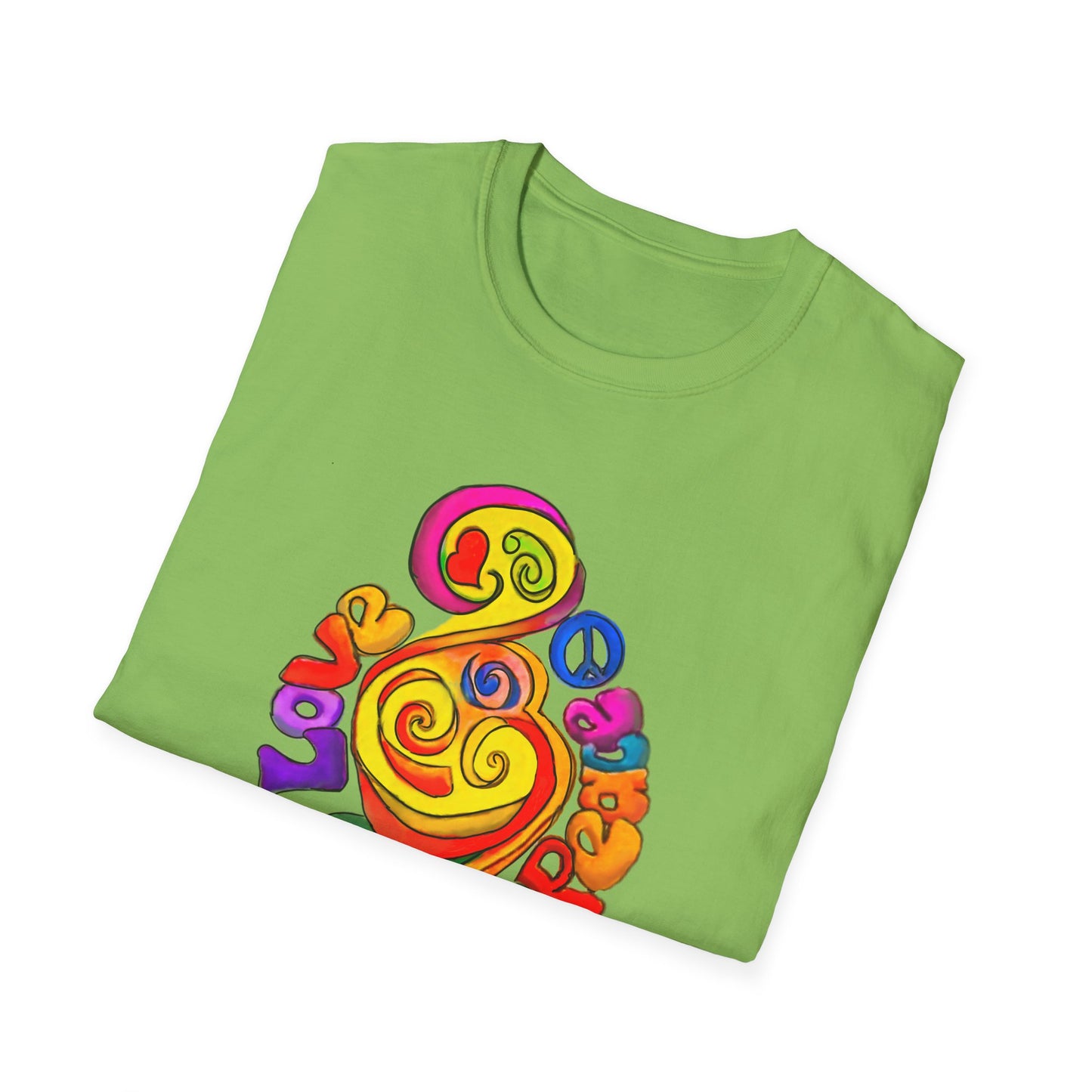 Groovy Love & Peace Unisex Softstyle T-Shirt