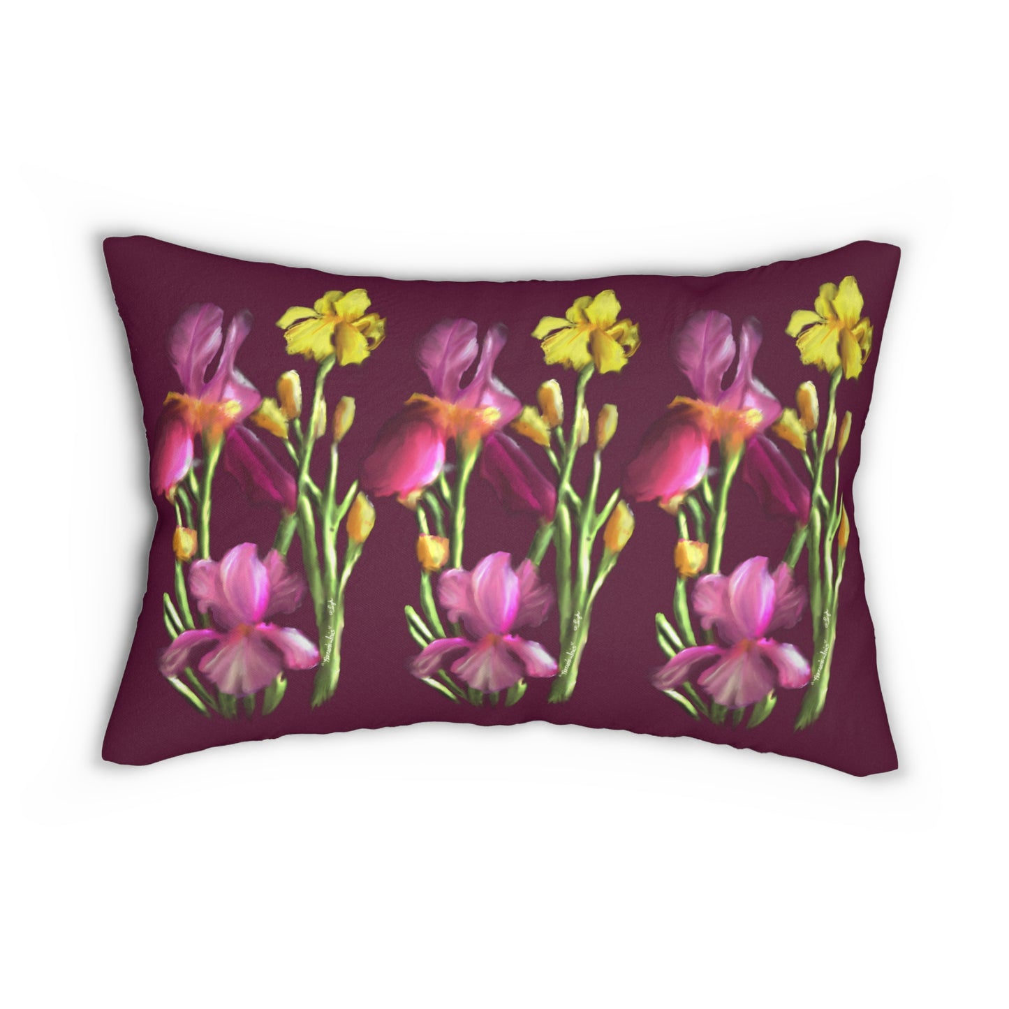 Hanson's Iris - Spun Polyester Lumbar Pillow