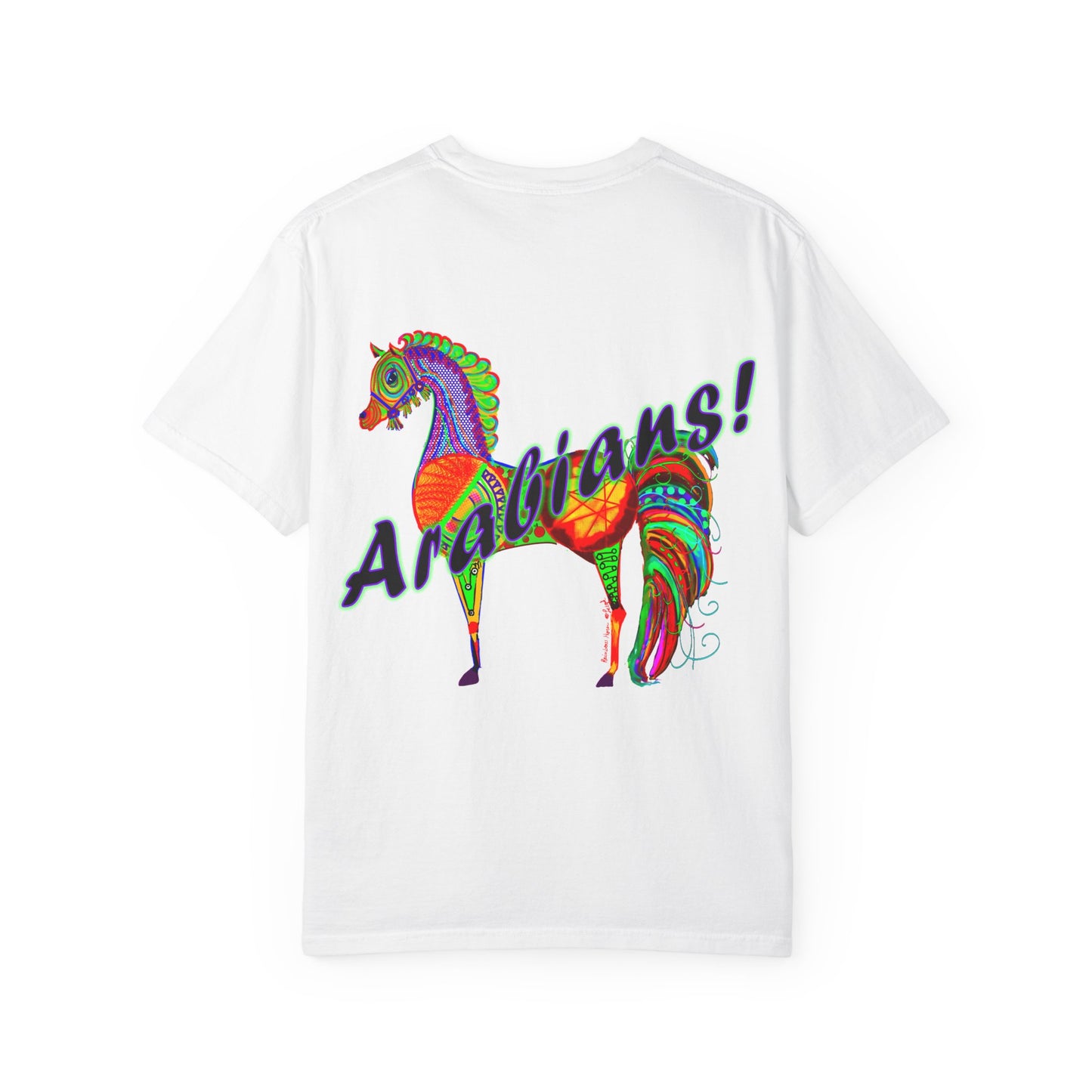 Vibrant Arabian Horses Unisex T-Shirt – Colorful Graphic Tee for Horse Lovers