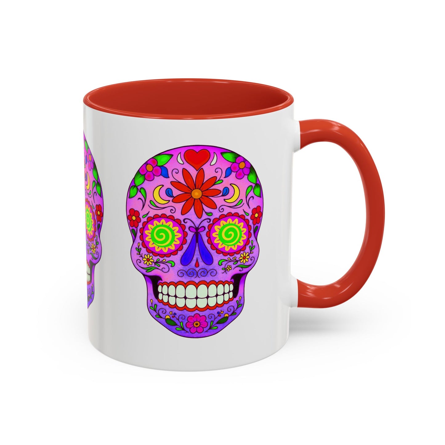 Colorful Sugar Skull Coffee Mug - 11 & 15 oz - Perfect for Day of the Dead Celebrations!