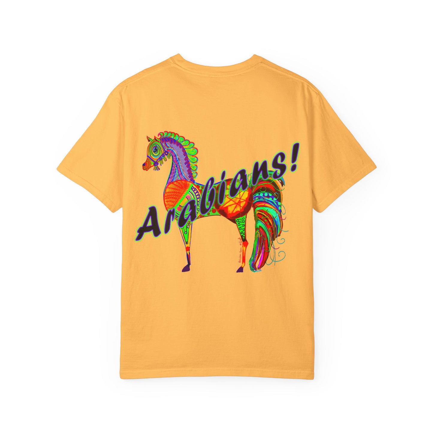 Vibrant Arabian Horses Unisex T-Shirt – Colorful Graphic Tee for Horse Lovers
