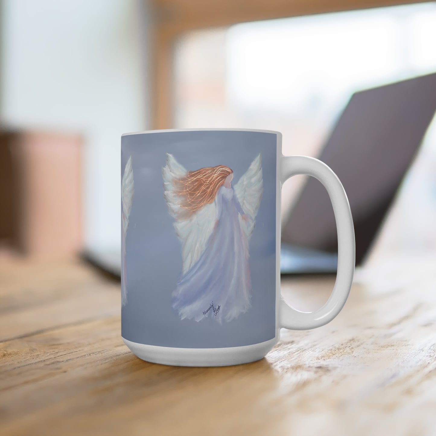 Heavenly Angel Mug 15oz - Inspirational Artwork for Soulful Moments