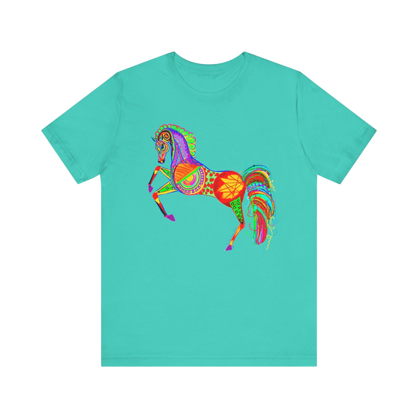 Colorful Horses of the Promise Unisex Tee - Vibrant Equine Artwork for Horse Lovers