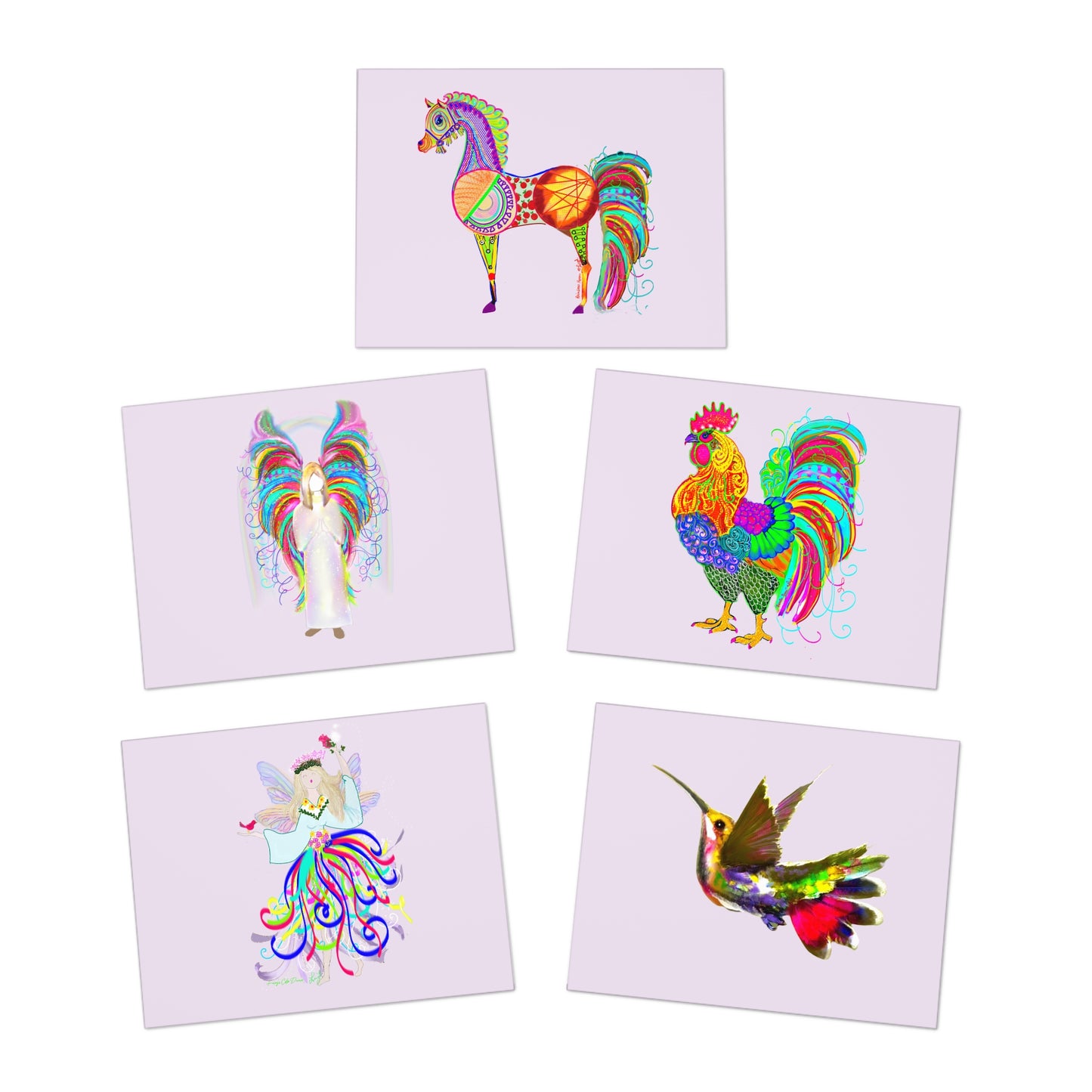Color Dance Note Cards (5-Pack-Purple)