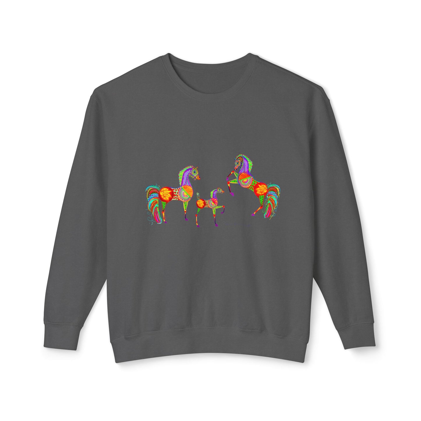 Colorful Arabian Horses Sweatshirt for Animal Lovers