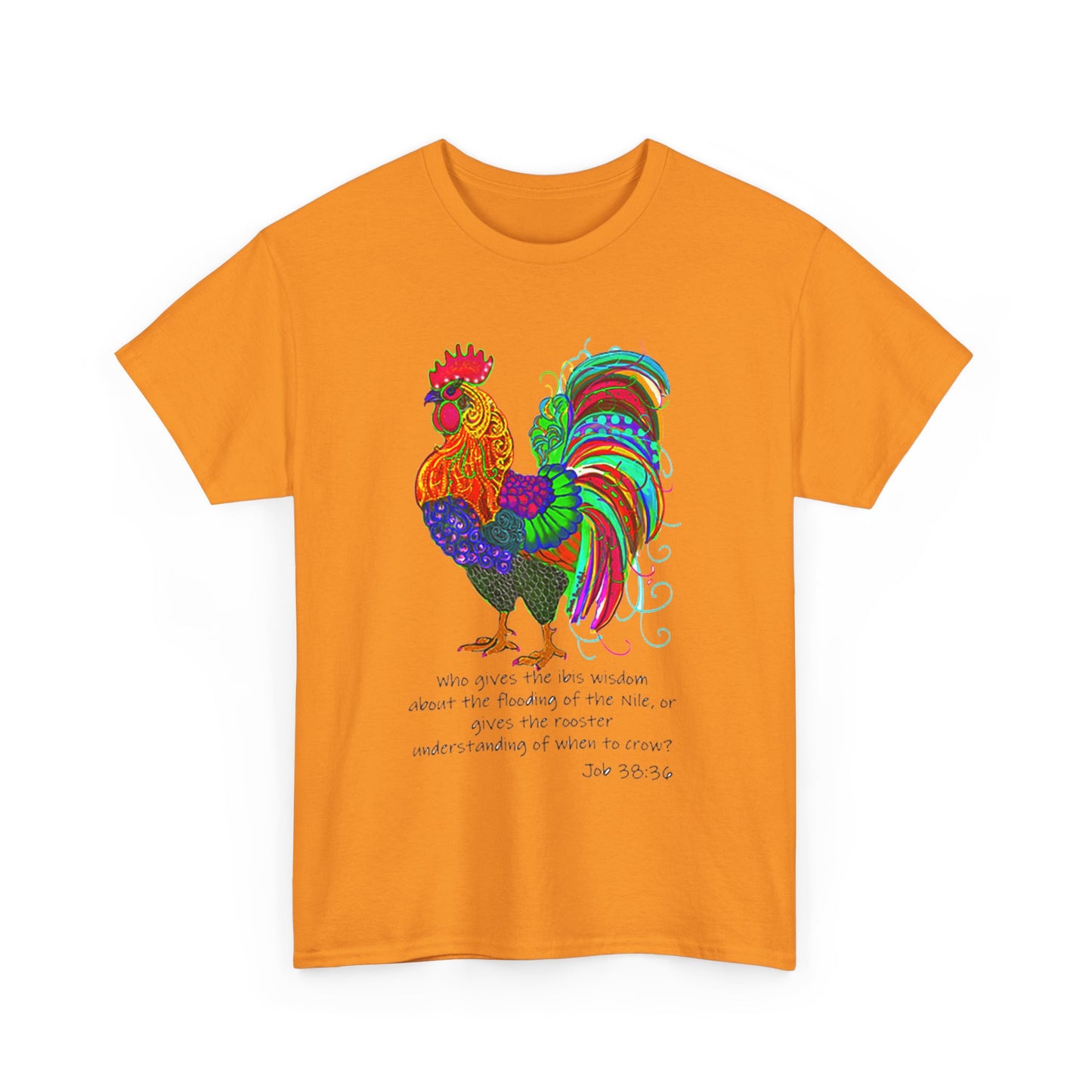 Colorful Rooster Unisex Heavy Cotton Tee - Inspirational Design for Everyday Wear
