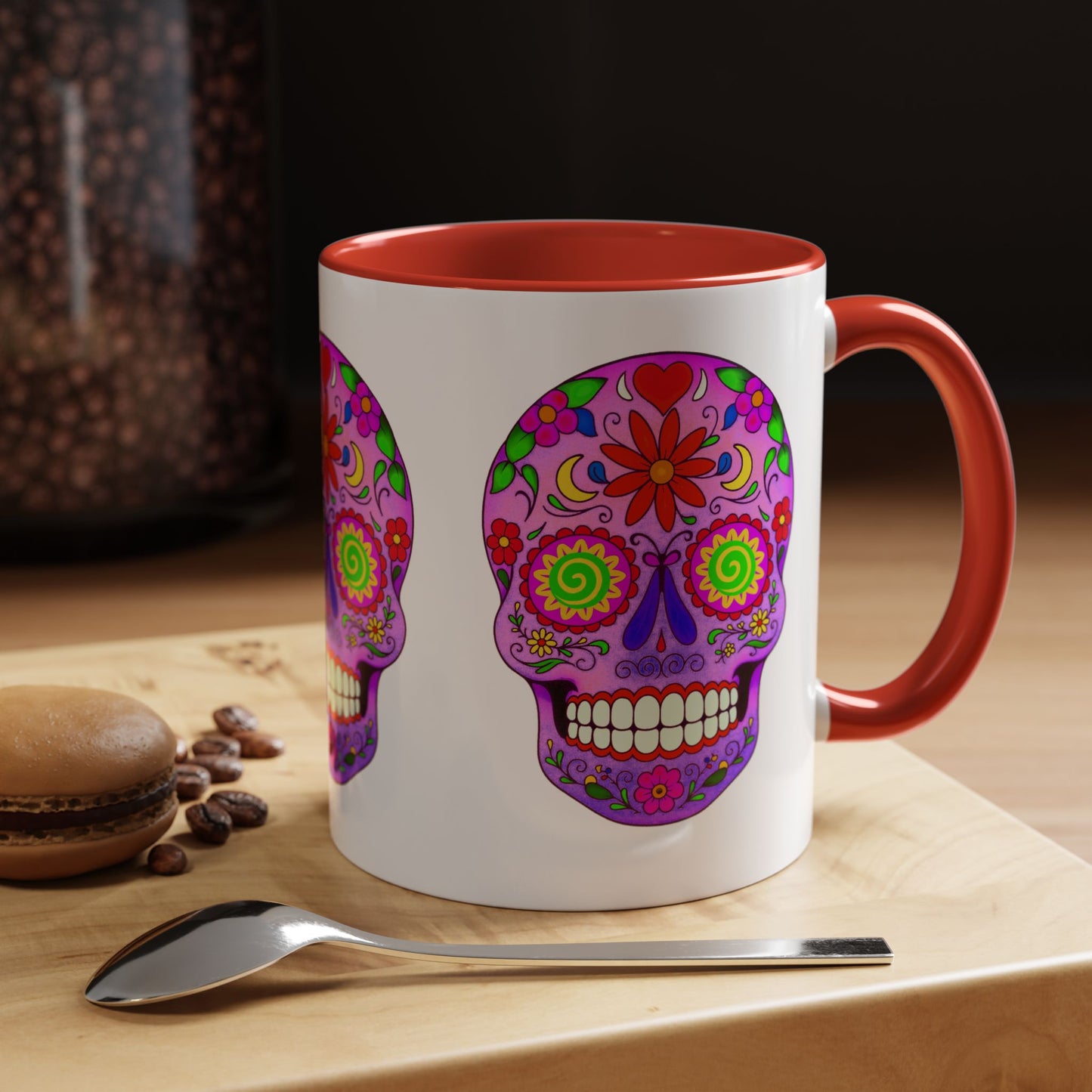 Colorful Sugar Skull Coffee Mug - 11 & 15 oz - Perfect for Day of the Dead Celebrations!