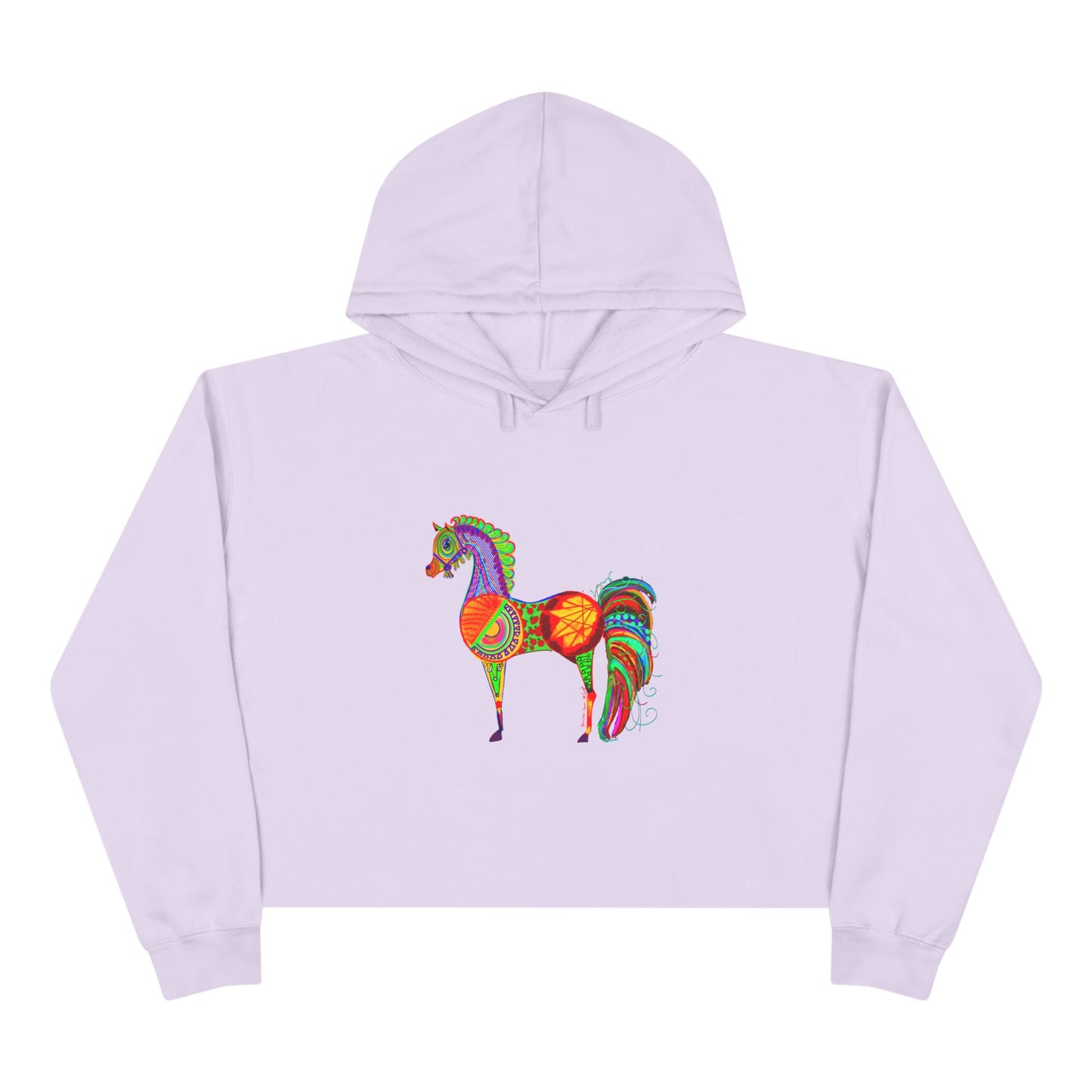 Horse of the Promise in Lilac Crop Hoodie – Boho Chic for Animal Lovers