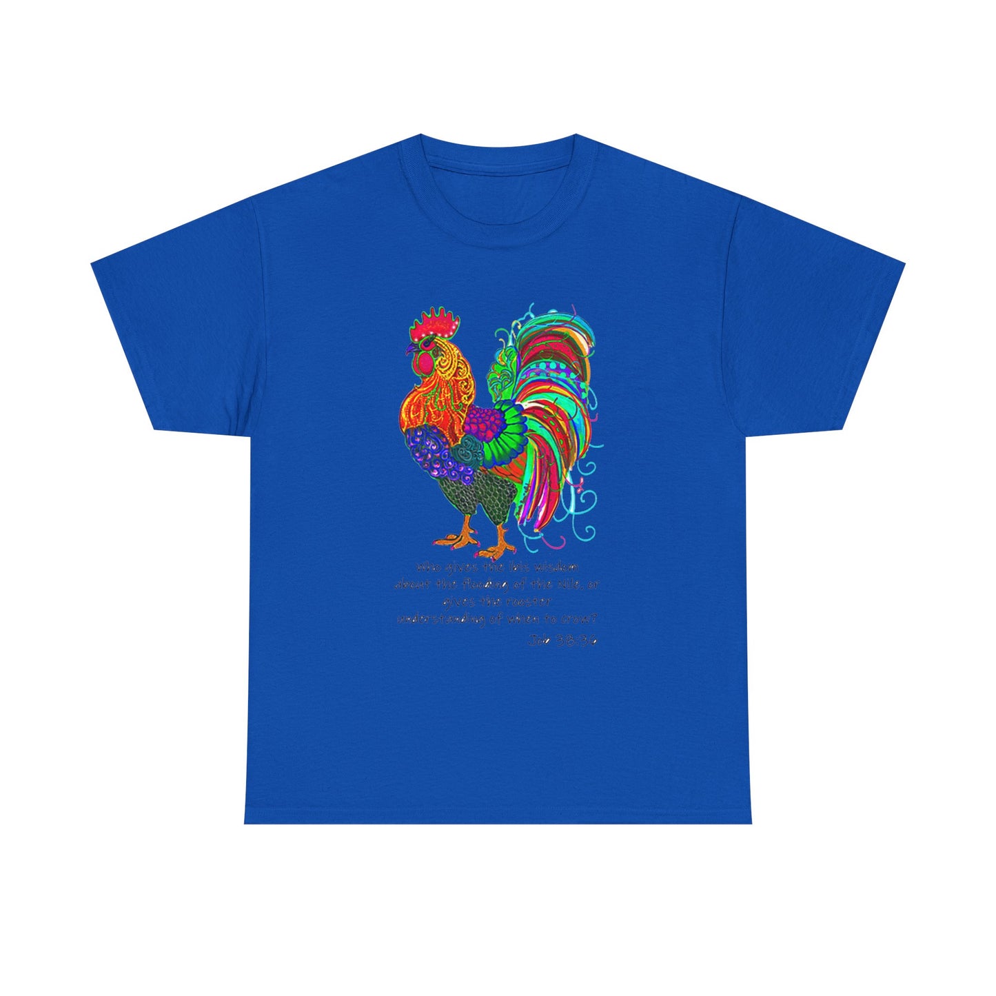 Colorful Rooster Unisex Heavy Cotton Tee - Inspirational Design for Everyday Wear