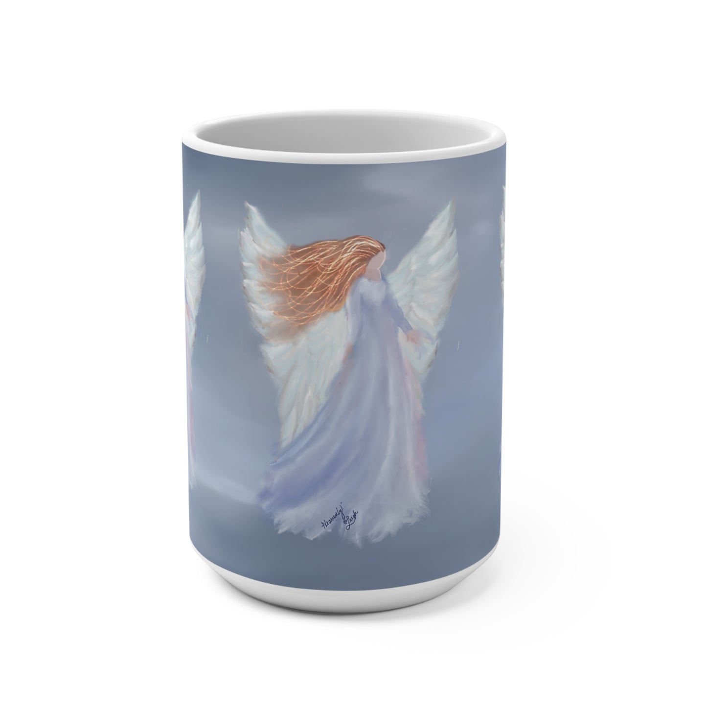 Heavenly Angel Mug 15oz - Inspirational Artwork for Soulful Moments