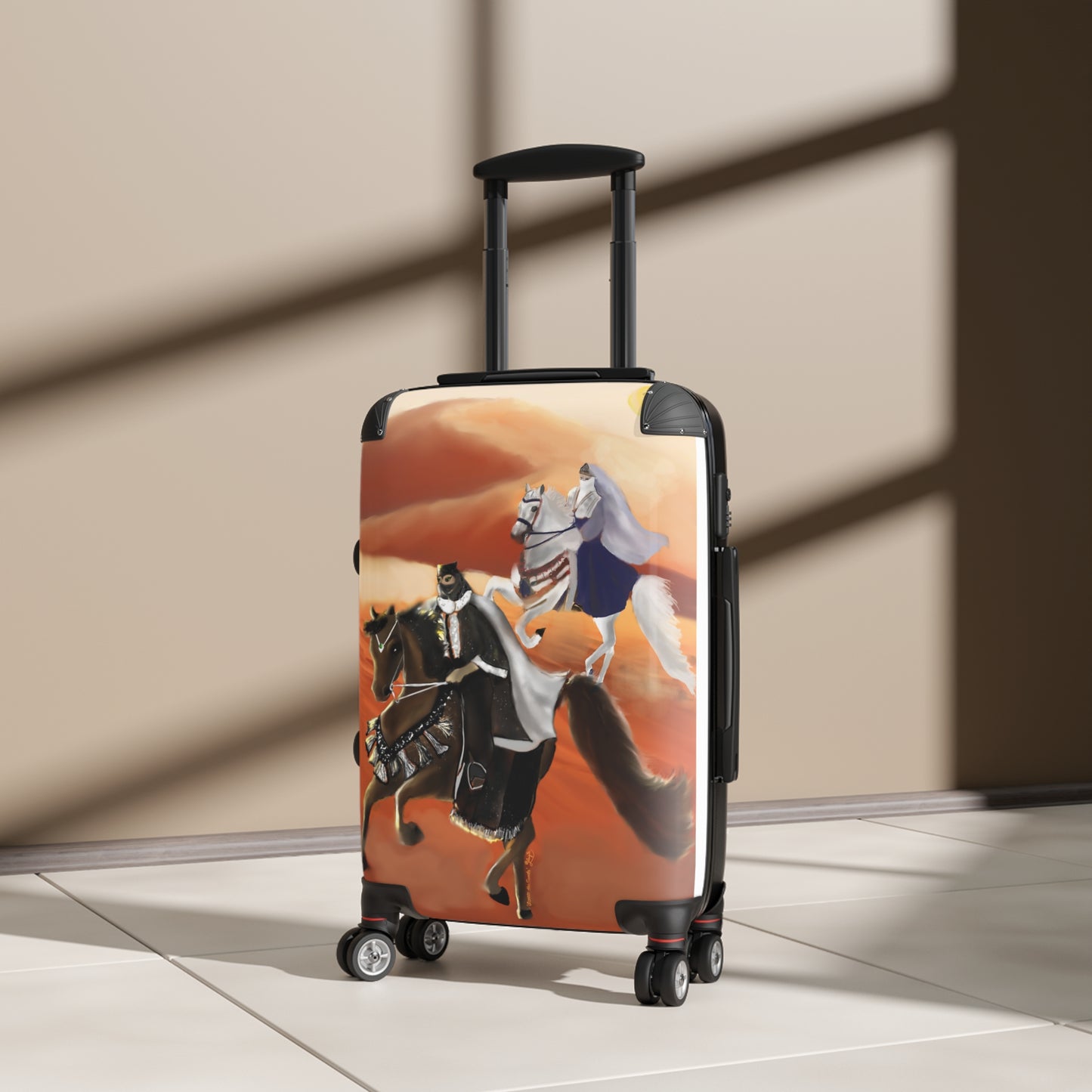 Across The Sands Suitcase: Wanderlust Edition, Vintage Travel Gear, Adventurer's Luggage, Artful Carry-On, Horseback Adventure Bag