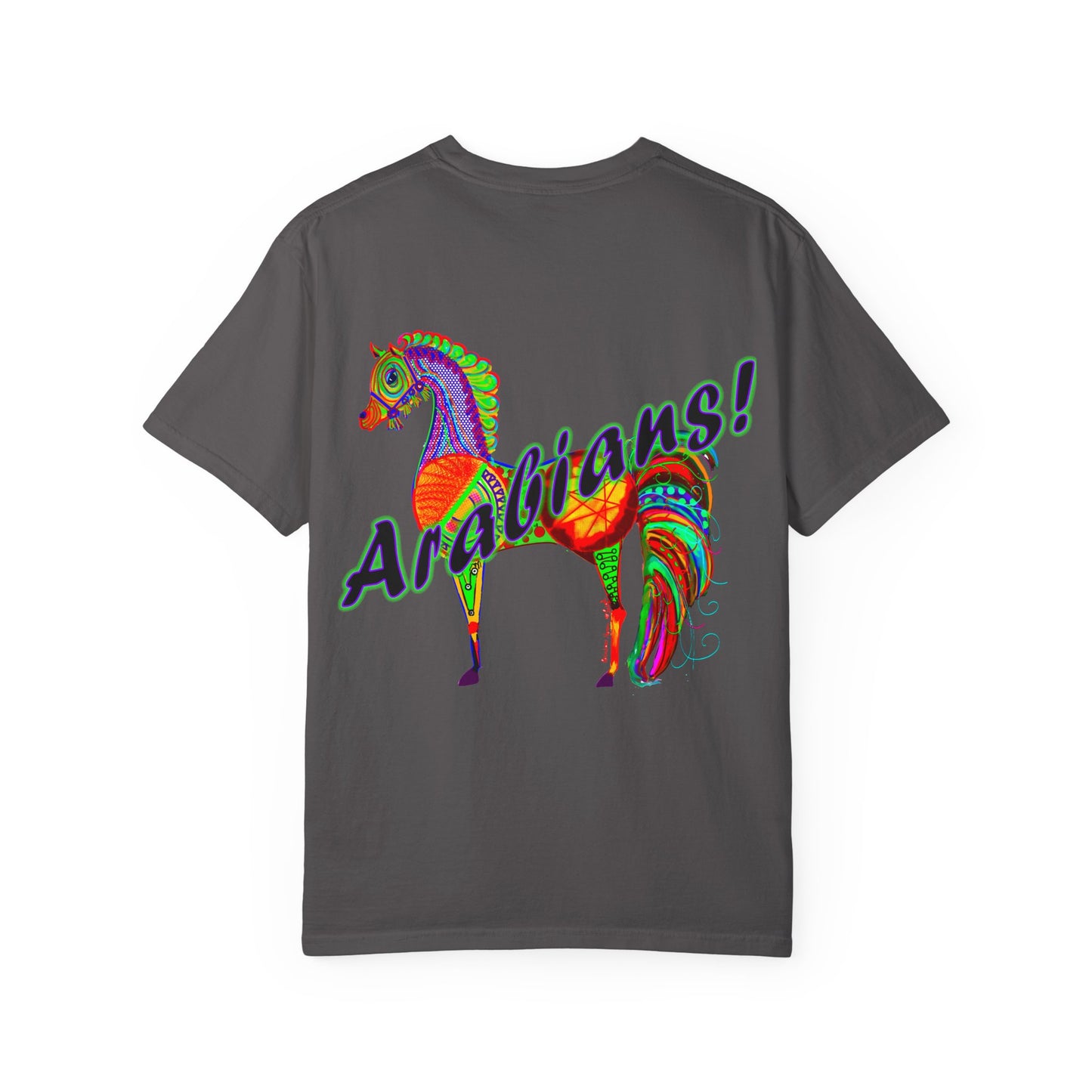 Vibrant Arabian Horses Unisex T-Shirt – Colorful Graphic Tee for Horse Lovers