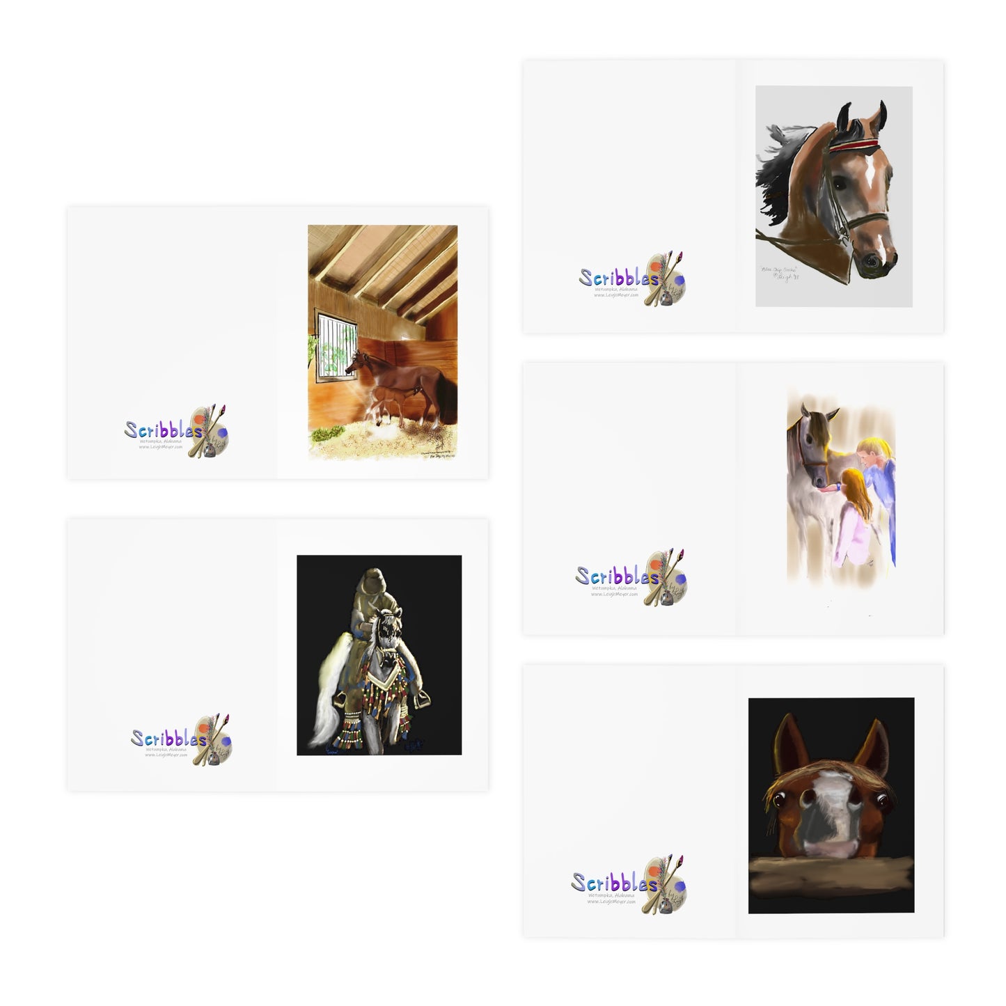 Horse Lovers - Multi-Design Greeting Cards (5-Pack)