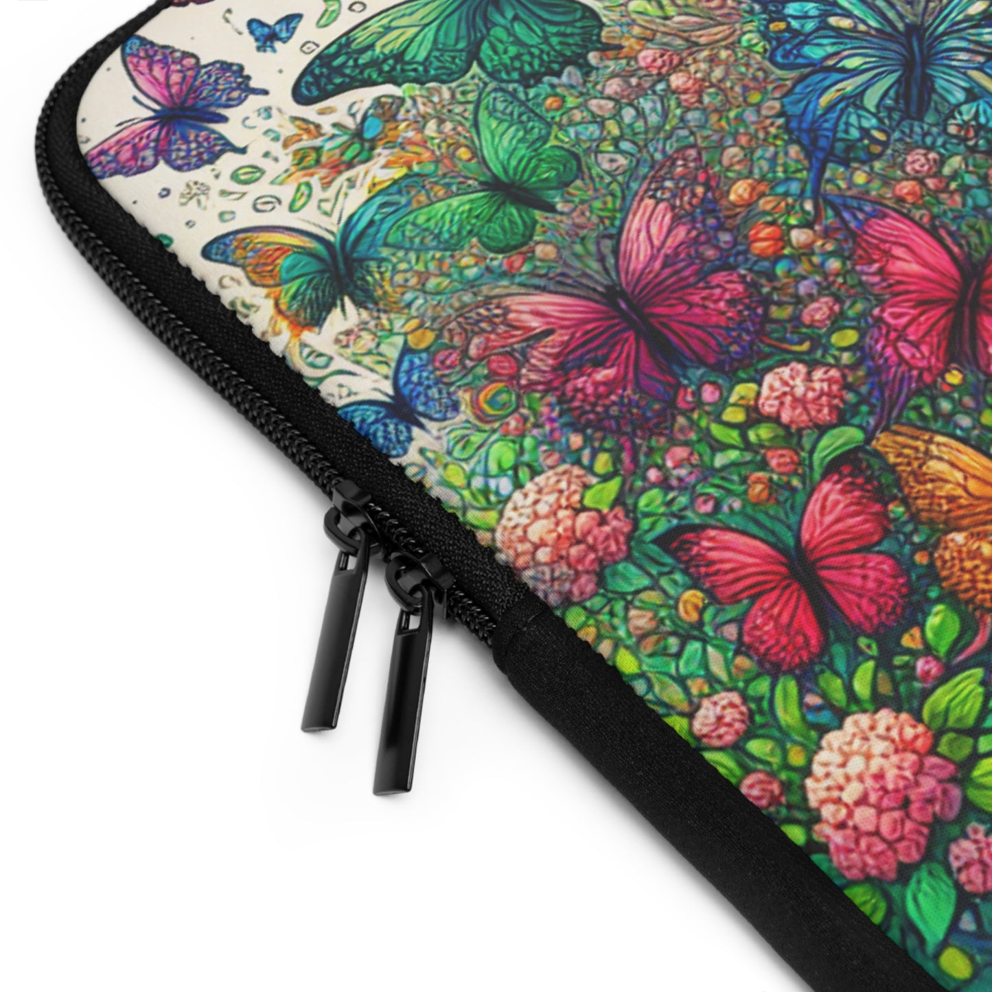 Colorful Butterfly Laptop Sleeve, Floral Design Laptop Case, Butterfly Print Computer Sleeve, Gift for Nature Lovers, MacBook Sleeve