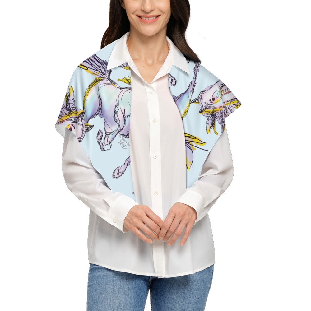 The Warrior's Horse - Lavender Luxury Silky-like Square Scarf-Wrinkle-Free