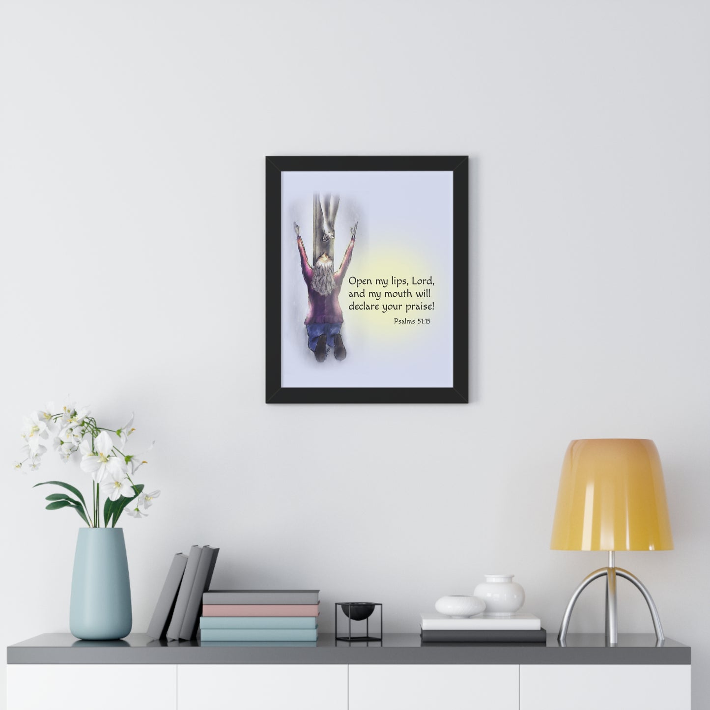 Only You, Jesus - Inspirational Poster, Faith Decor, Christian Wall Art, Home Blessing Gift, Religious Gift, Psalm 51:15, Uplifting Design
