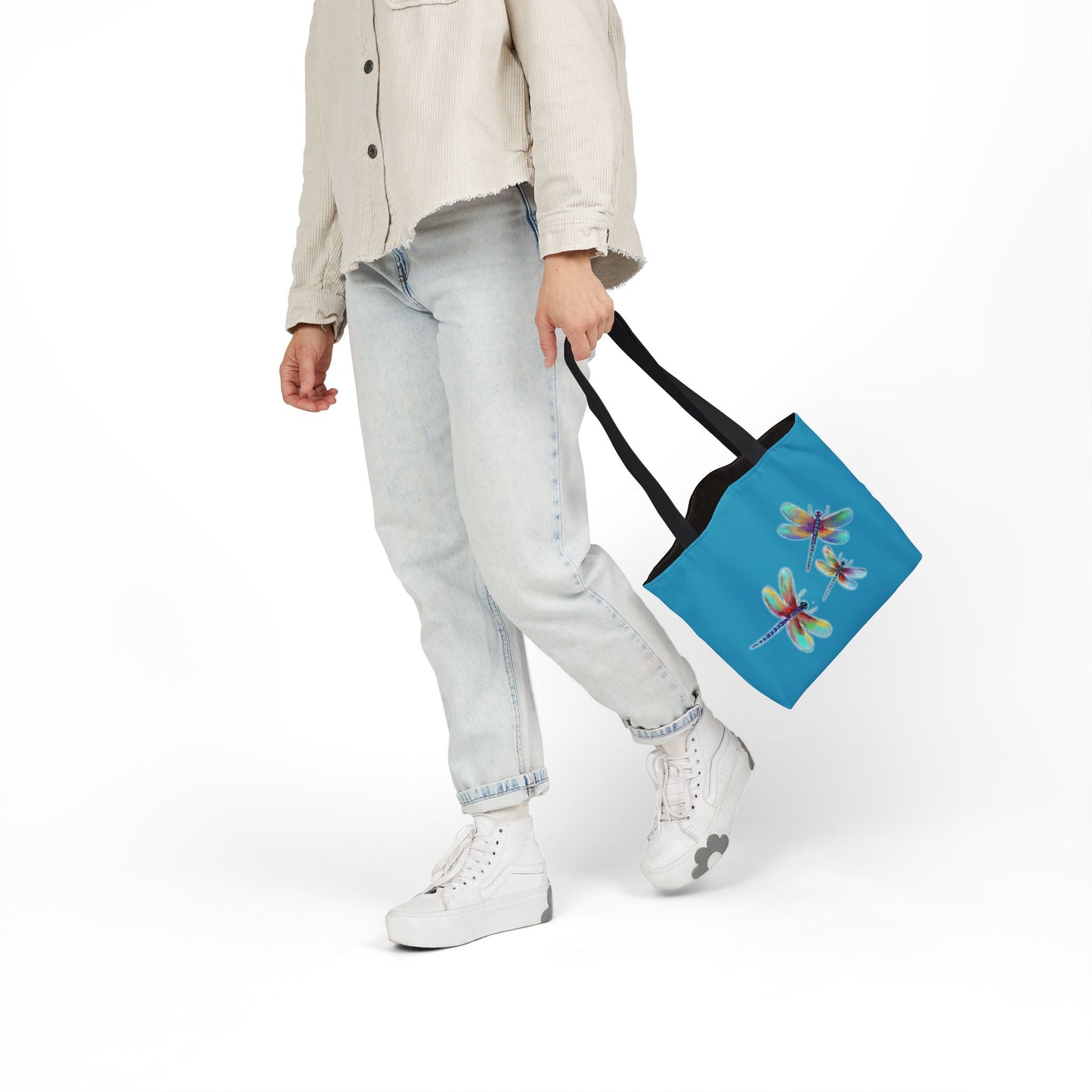 Colorful Dragonflies Canvas Tote Bag, Beach Bag, Grocery Bag, Reusable Tote, Eco-Friendly Gift, Summer Accessories