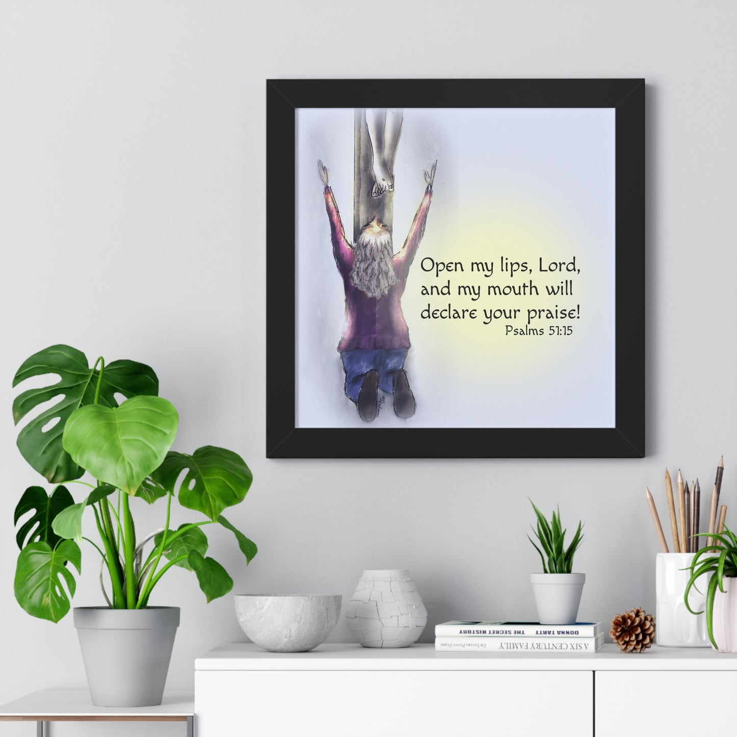 Only You, Jesus - Inspirational Poster, Faith Decor, Christian Wall Art, Home Blessing Gift, Religious Gift, Psalm 51:15, Uplifting Design