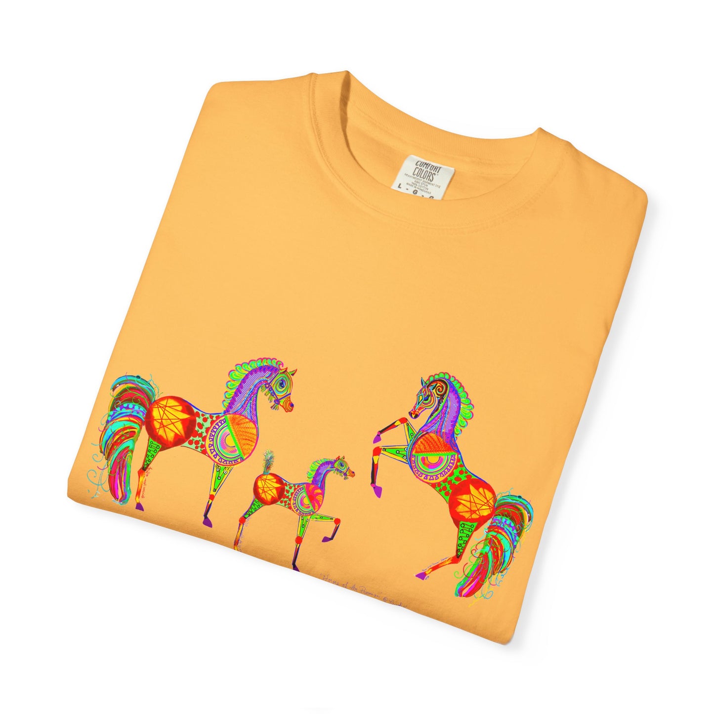 Vibrant Arabian Horses Unisex T-Shirt – Colorful Graphic Tee for Horse Lovers