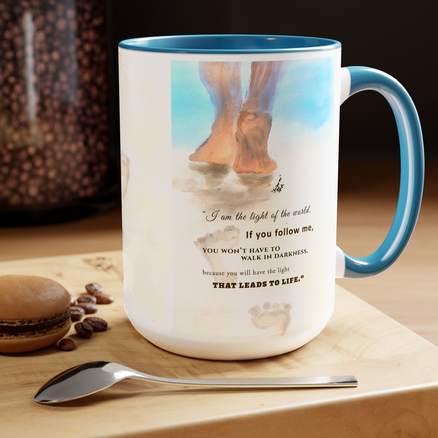 Follow Me - Two-Tone Coffee Mugs, 15oz