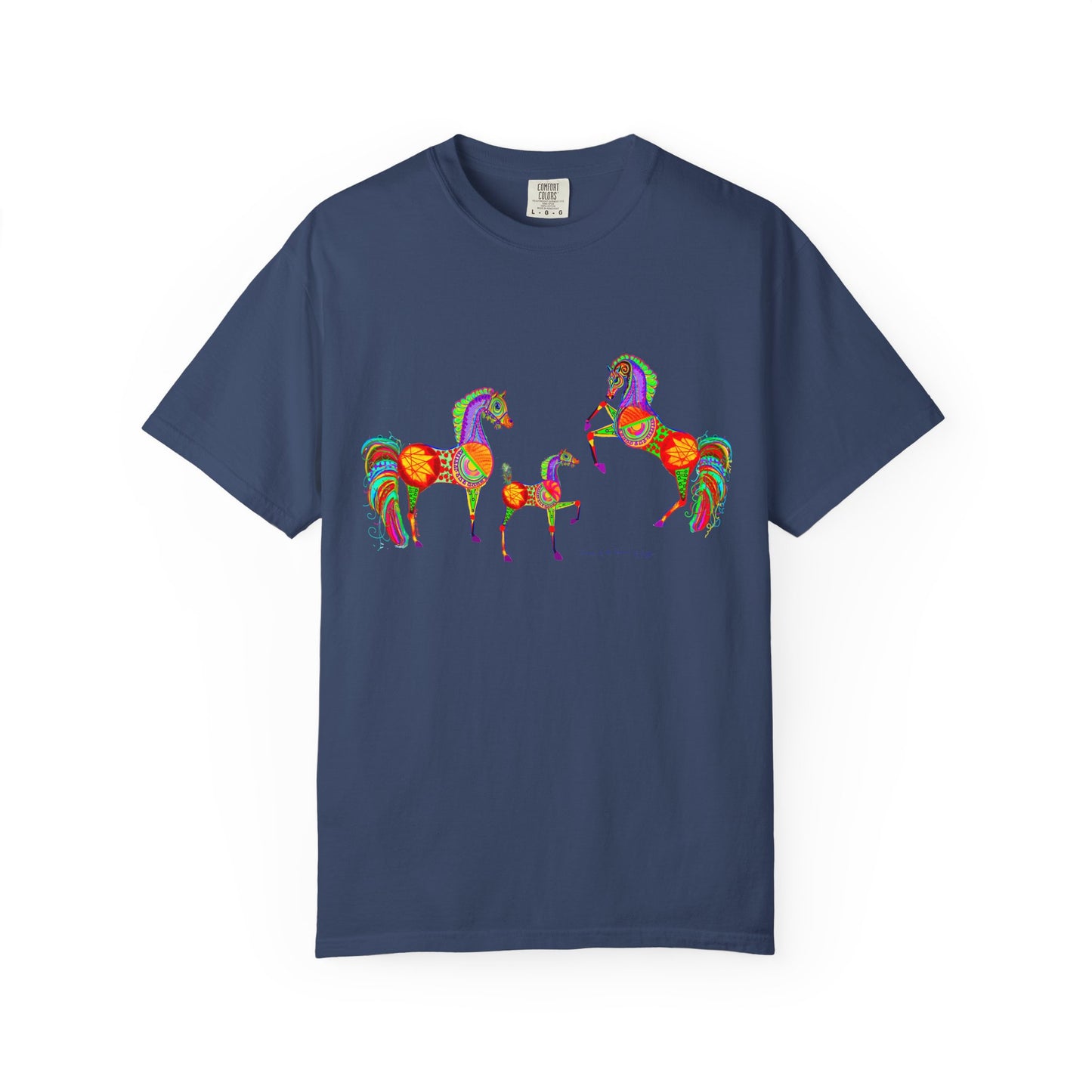 Vibrant Arabian Horses Unisex T-Shirt – Colorful Graphic Tee for Horse Lovers