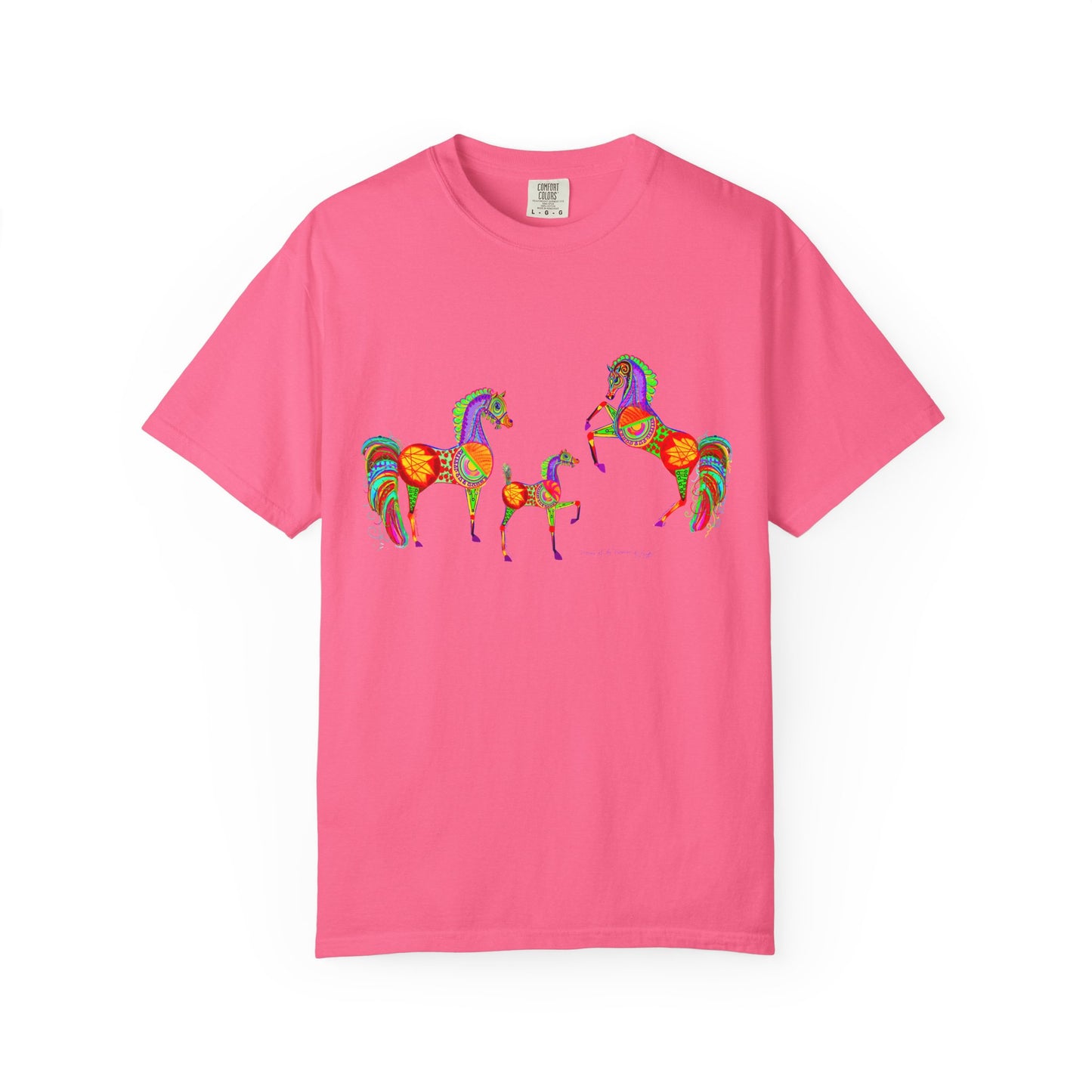 Vibrant Arabian Horses Unisex T-Shirt – Colorful Graphic Tee for Horse Lovers