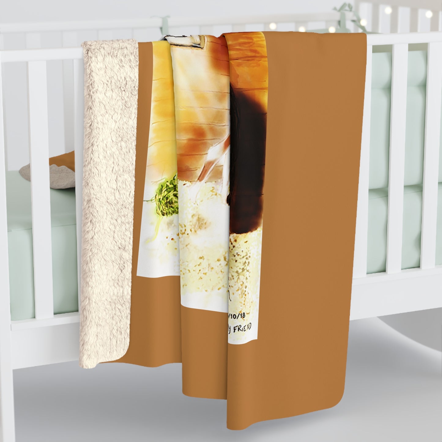 Mare & Foal - light brown - Sherpa Fleece Blanket