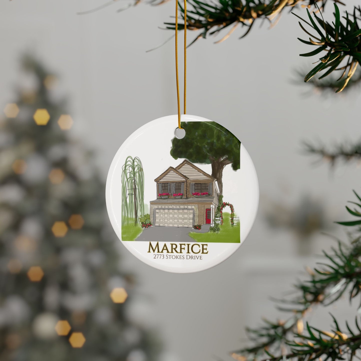 Marfice House decorative Ceramic Ornaments, Double-Sided (1pc, 3pcs, 5pcs, 10pcs)