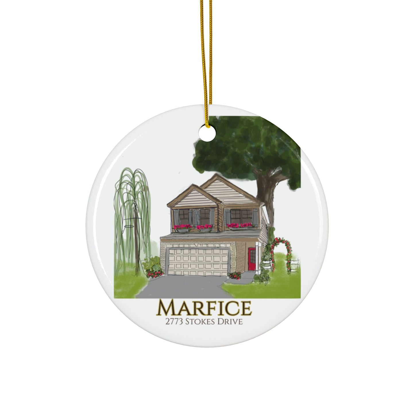 Marfice House decorative Ceramic Ornaments, Double-Sided (1pc, 3pcs, 5pcs, 10pcs)
