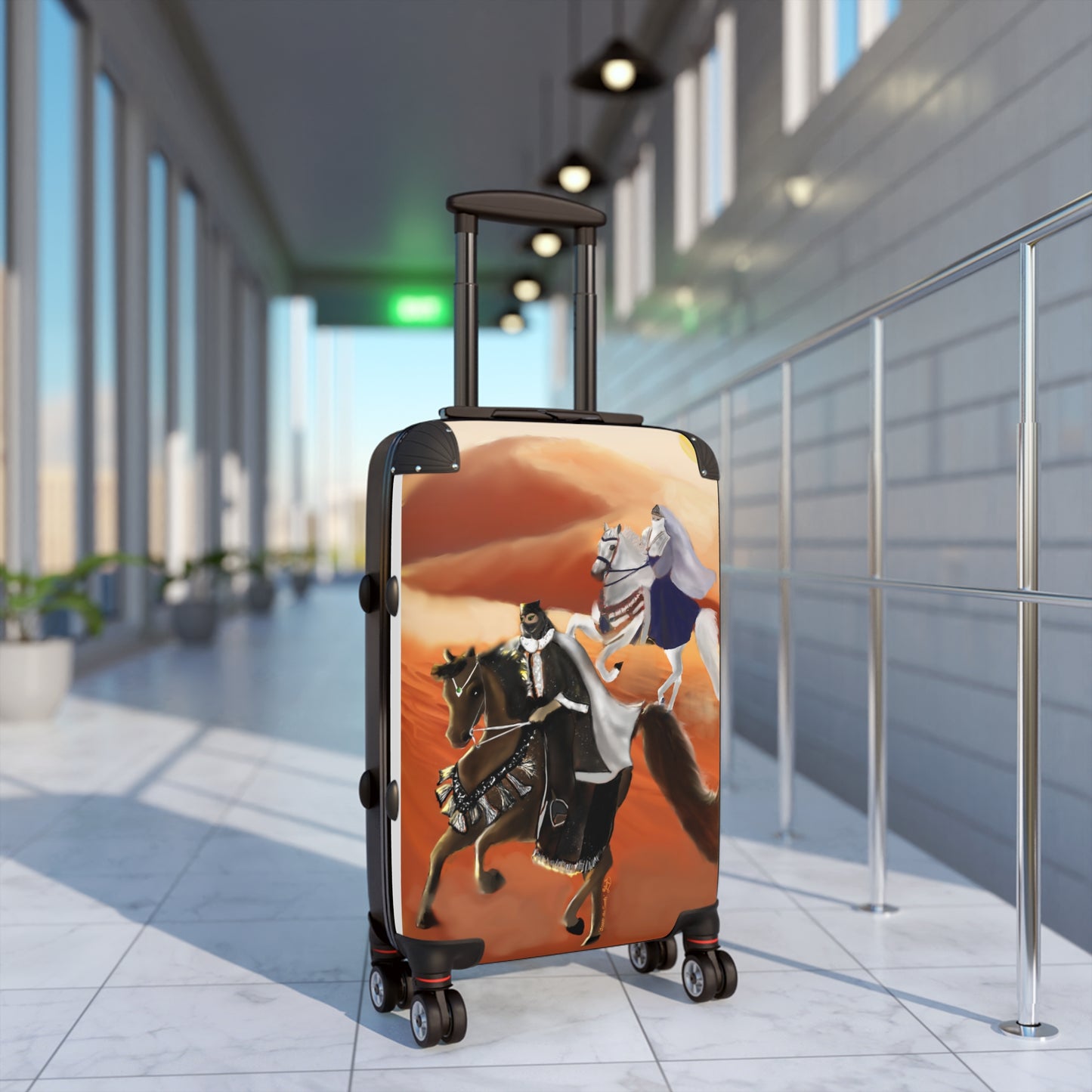 Across The Sands Suitcase: Wanderlust Edition, Vintage Travel Gear, Adventurer's Luggage, Artful Carry-On, Horseback Adventure Bag