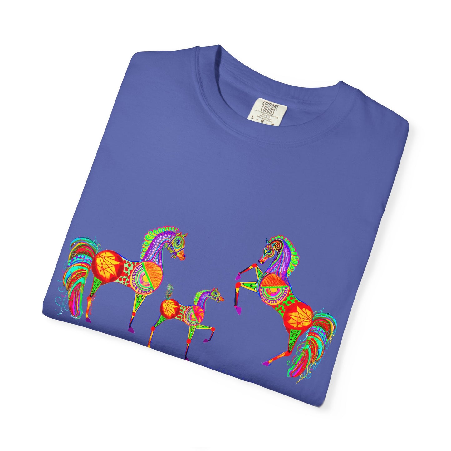 Vibrant Arabian Horses Unisex T-Shirt – Colorful Graphic Tee for Horse Lovers