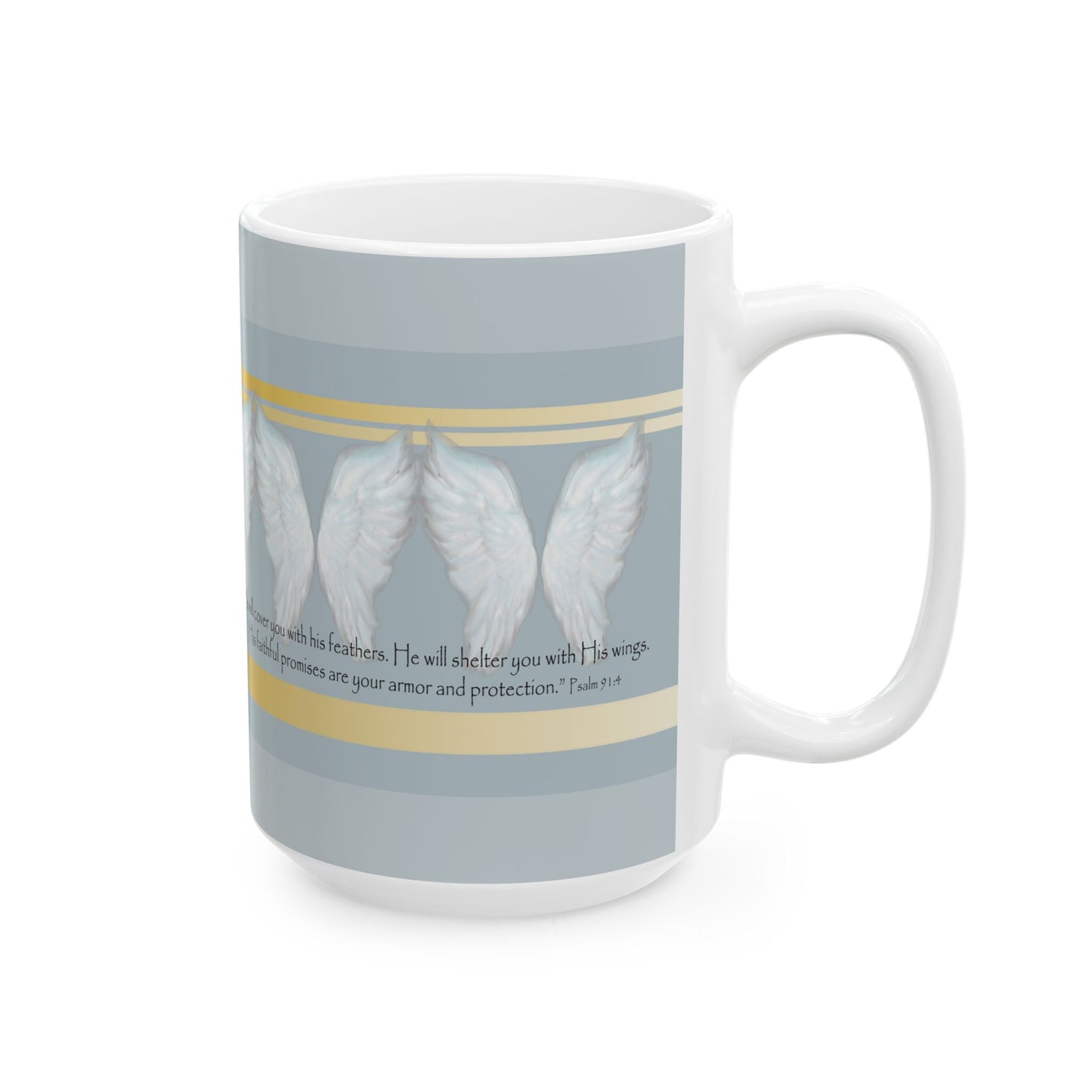 Inspirational Ceramic Mug - Faith, Protection & Comfort