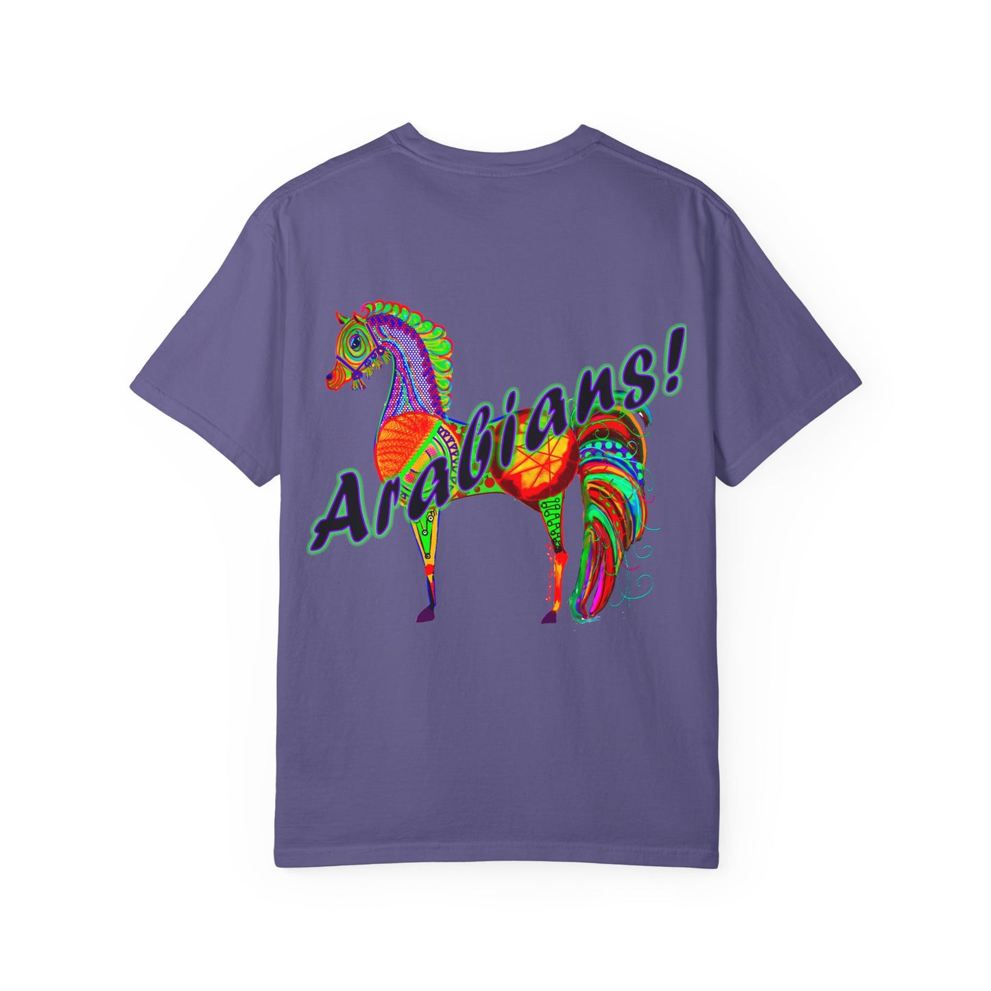Vibrant Arabian Horses Unisex T-Shirt – Colorful Graphic Tee for Horse Lovers