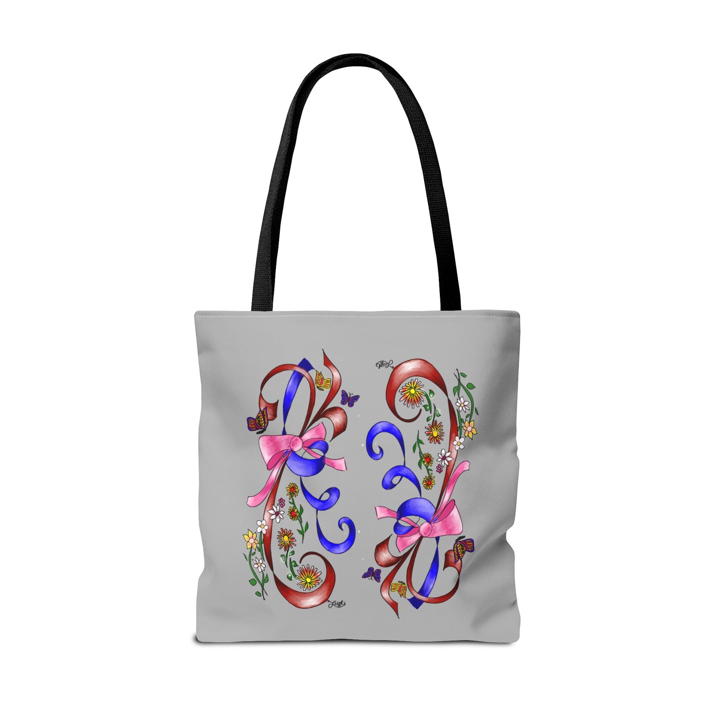 Garden Ribbons Tote Bag with Ribbon Design, Stylish Shopping Bag, Personalized Gifts, Market Tote, Eco-Friendly Carryall