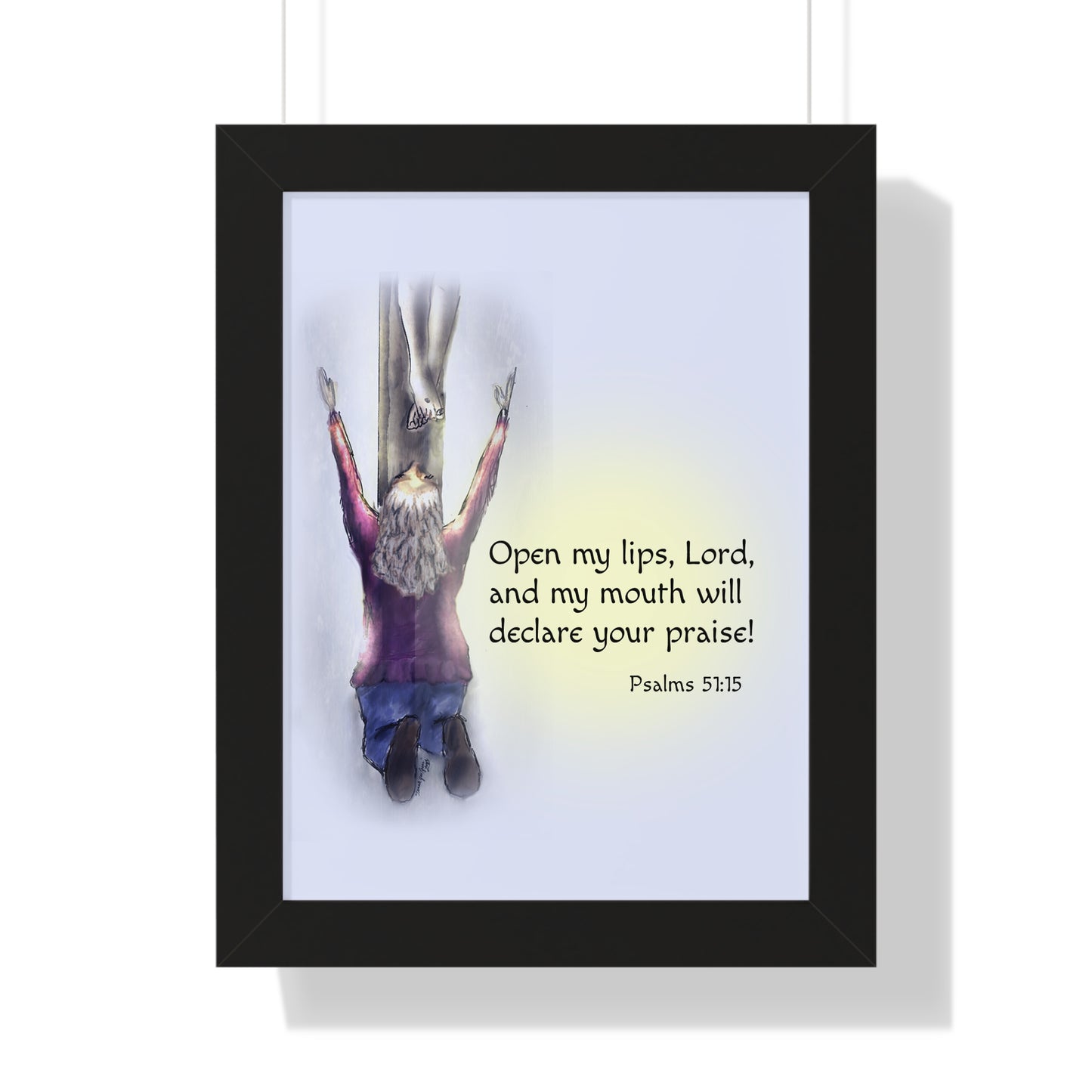 Only You, Jesus - Inspirational Poster, Faith Decor, Christian Wall Art, Home Blessing Gift, Religious Gift, Psalm 51:15, Uplifting Design