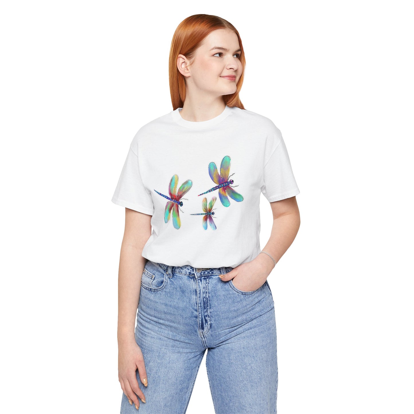 Colorful Dragonflies Unisex Tee - Vibrant Artwork for Nature Lovers